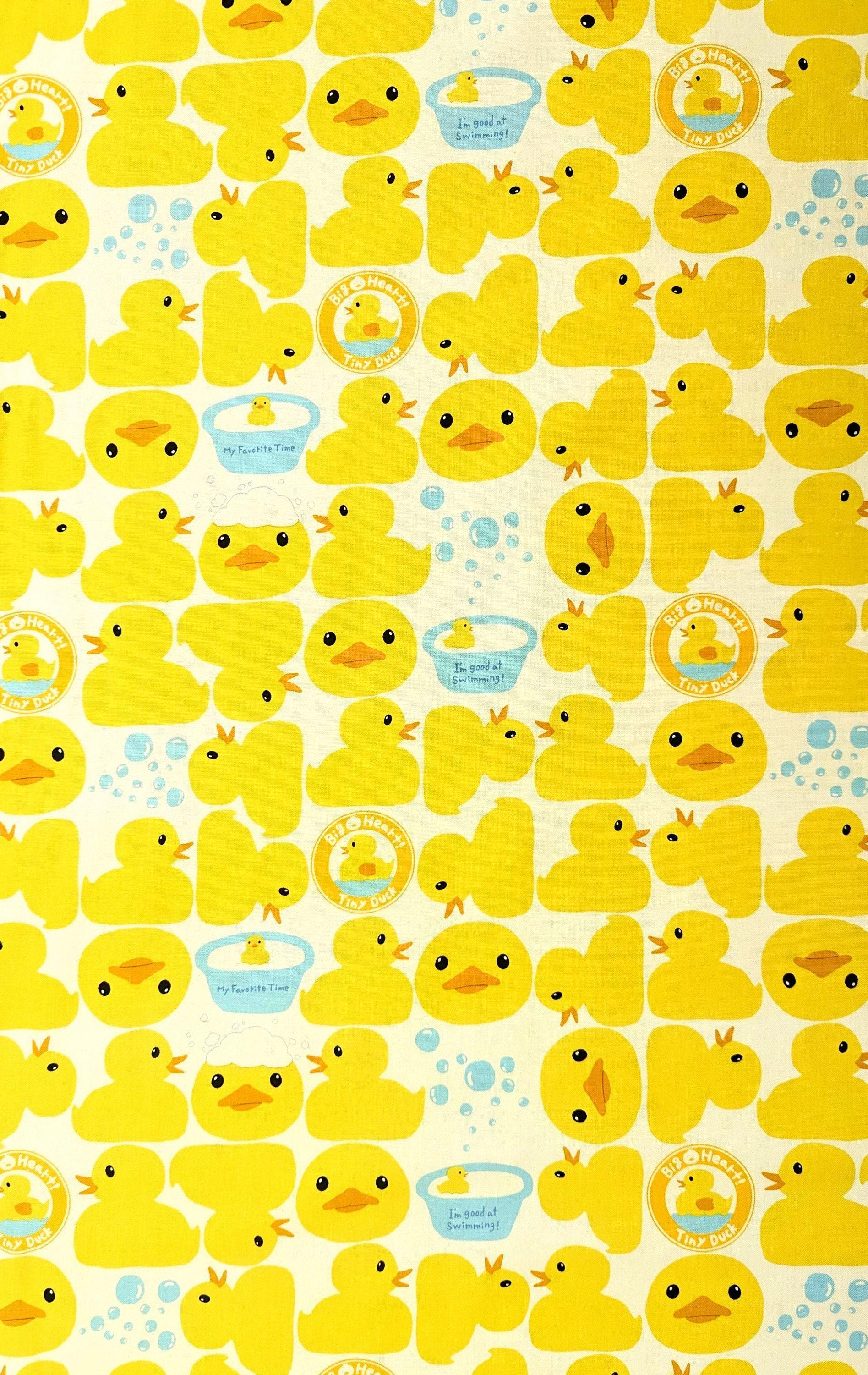 Kobayashi - Ducky Bath Time Oxford Cotton Canvas - White