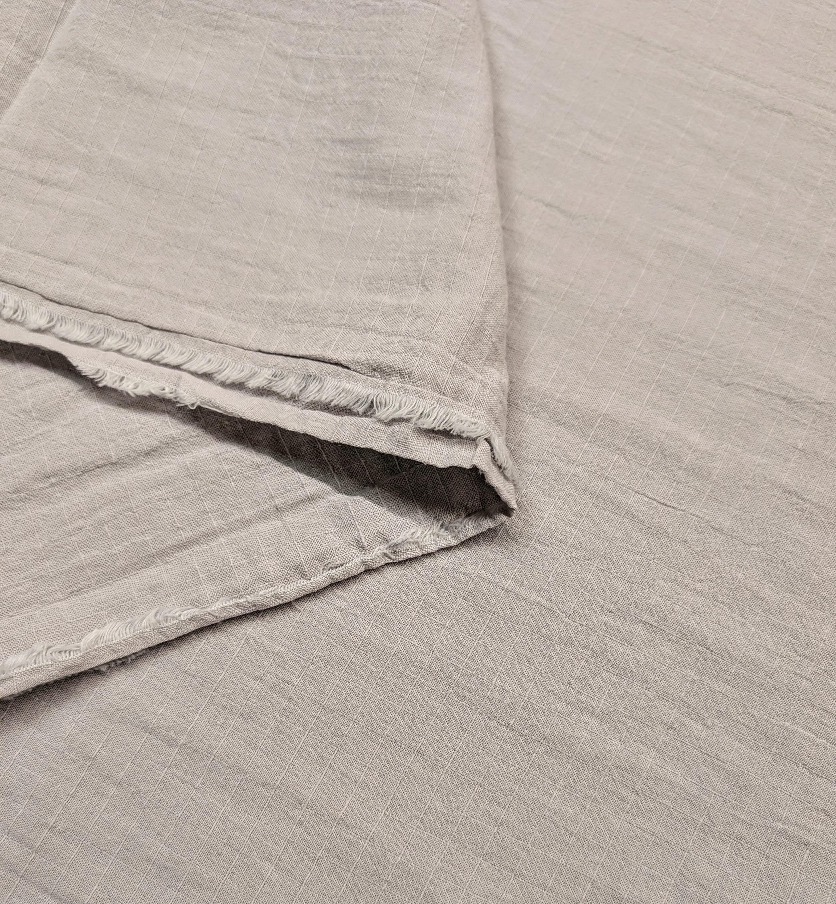 NEW Soft Gridded Dobby Cosmo Japanese cotton linen fabric AD-5747 81 light gray