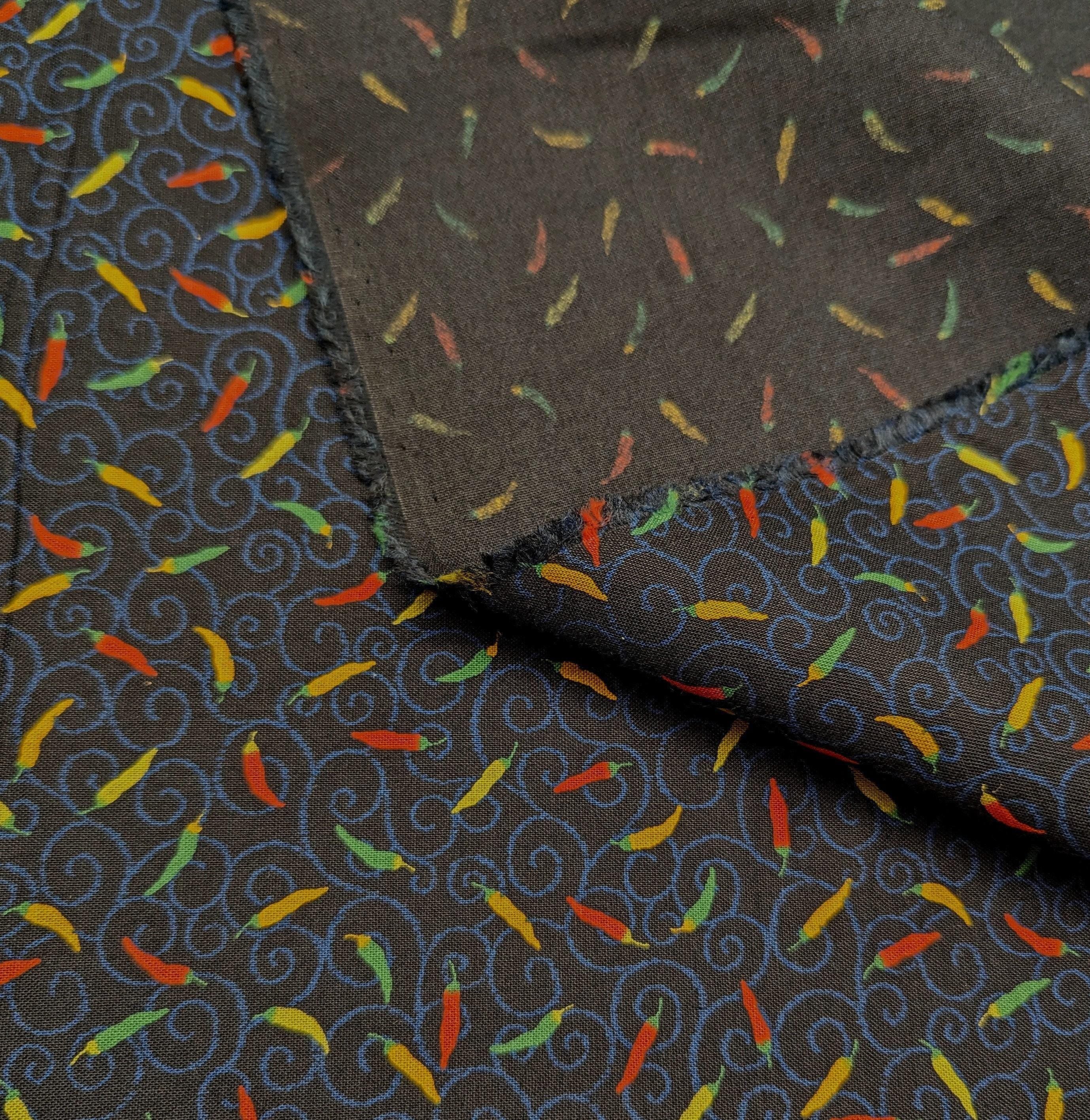 Sevenberry - Tiny Chilis Cotton Fabric - Black