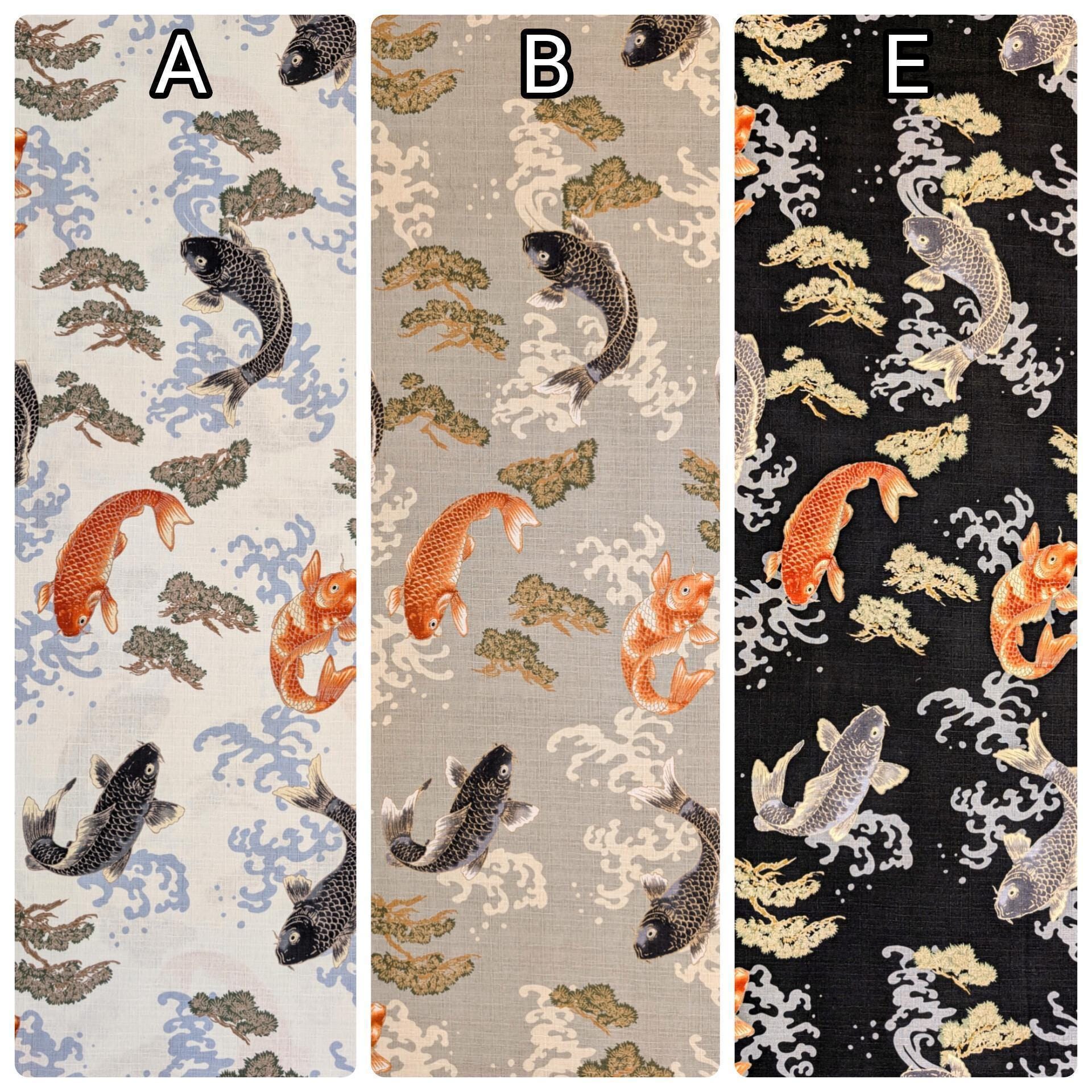 Hokkoh - Hopping Koi Cotton Dobby - White