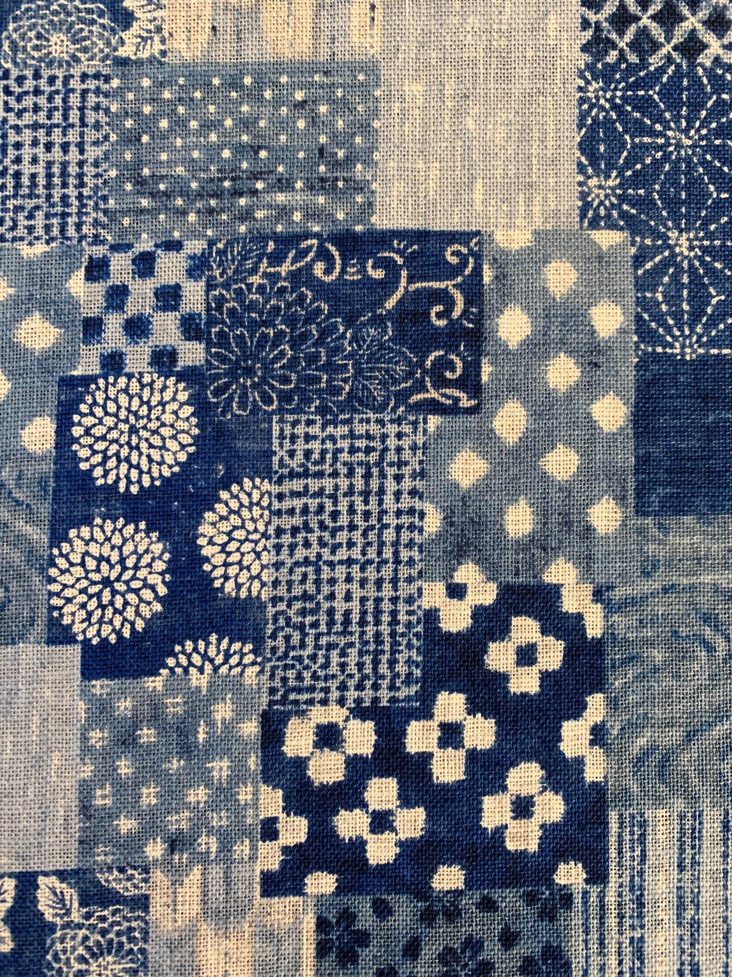 Sevenberry - Boro Patchwork in Cotton Fabric - Blue