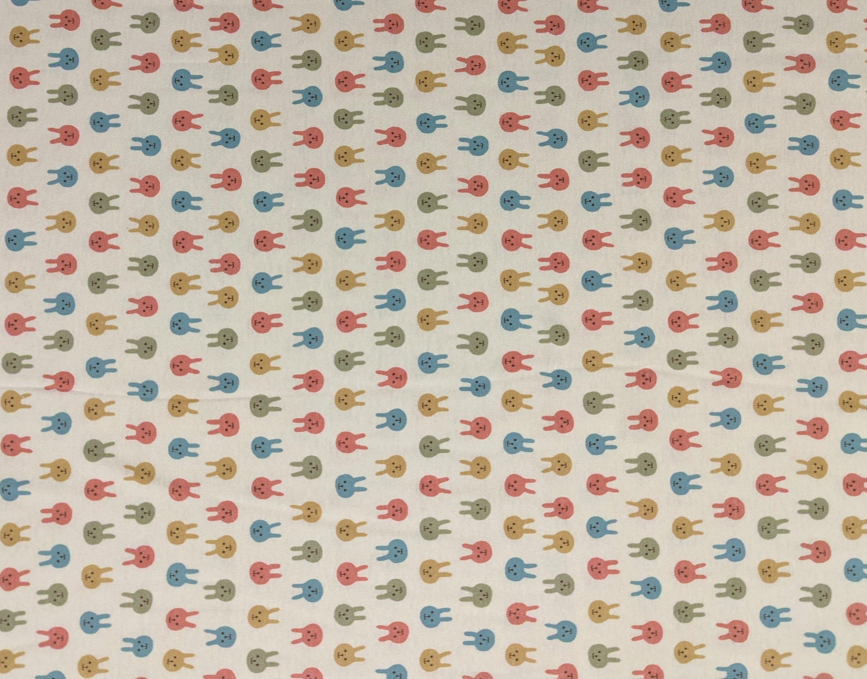 Kobayashi - Colorful Bunnies Cotton Jersey - Pink Yellow Blue Green