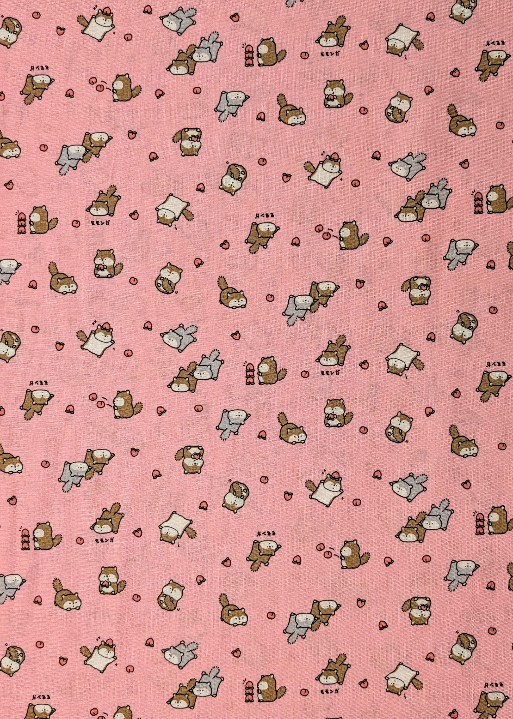 Cosmo - NEW Flying Squirrels & Peaches Cotton - Pink