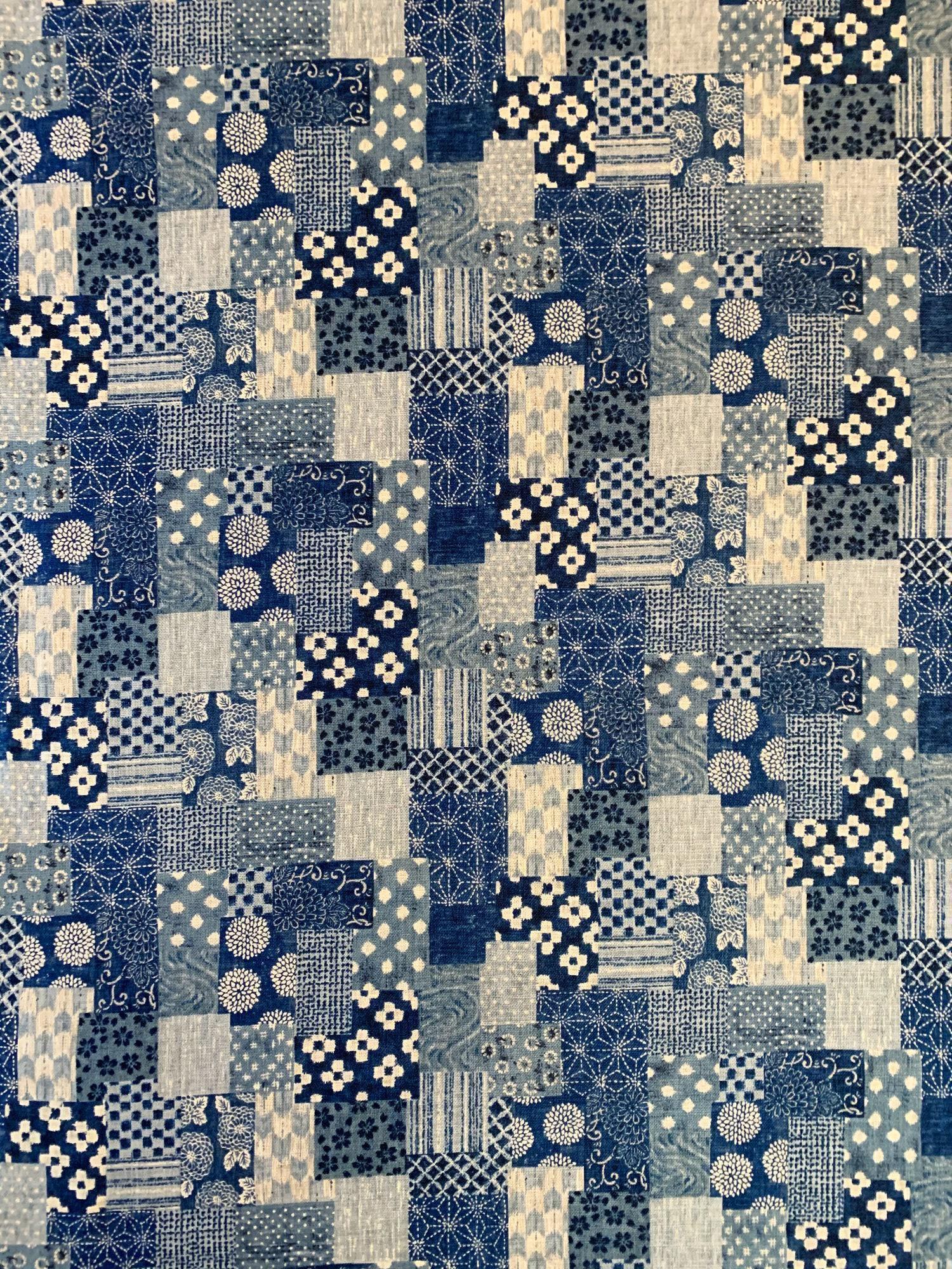 Sevenberry - Boro Patchwork in Cotton Fabric - Blue