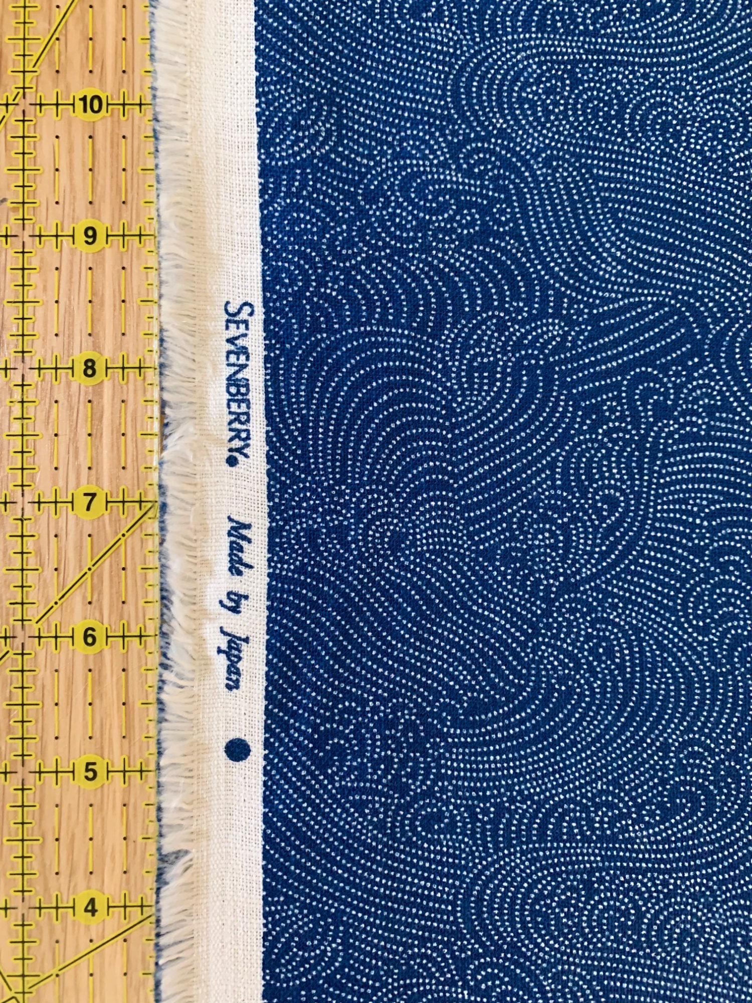 Sevenberry - Dotted Waves Cotton Fabric - Medium Blue