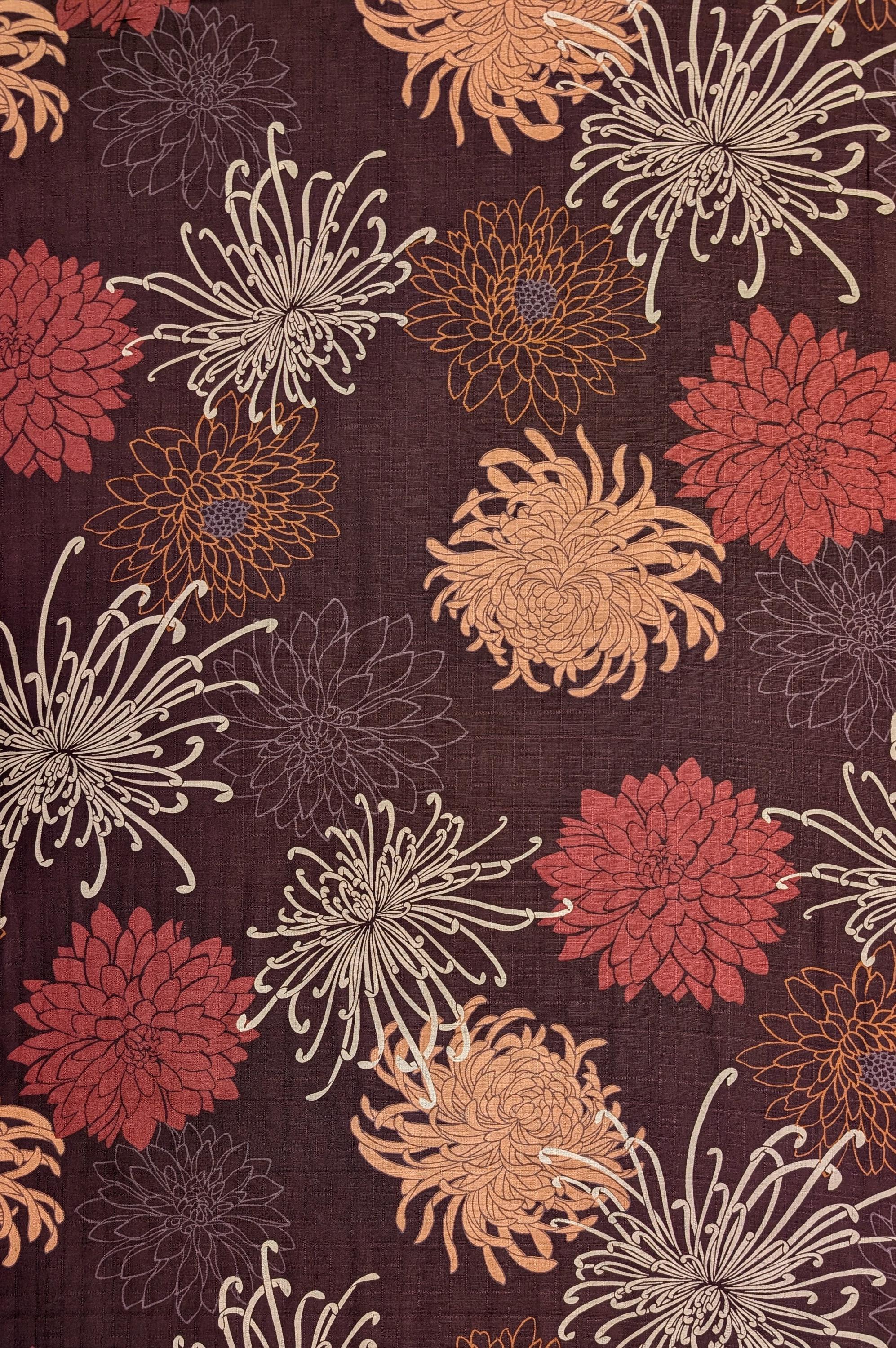 Kobayashi - Mixed Traditional Flowers Cotton Dobby - Purple