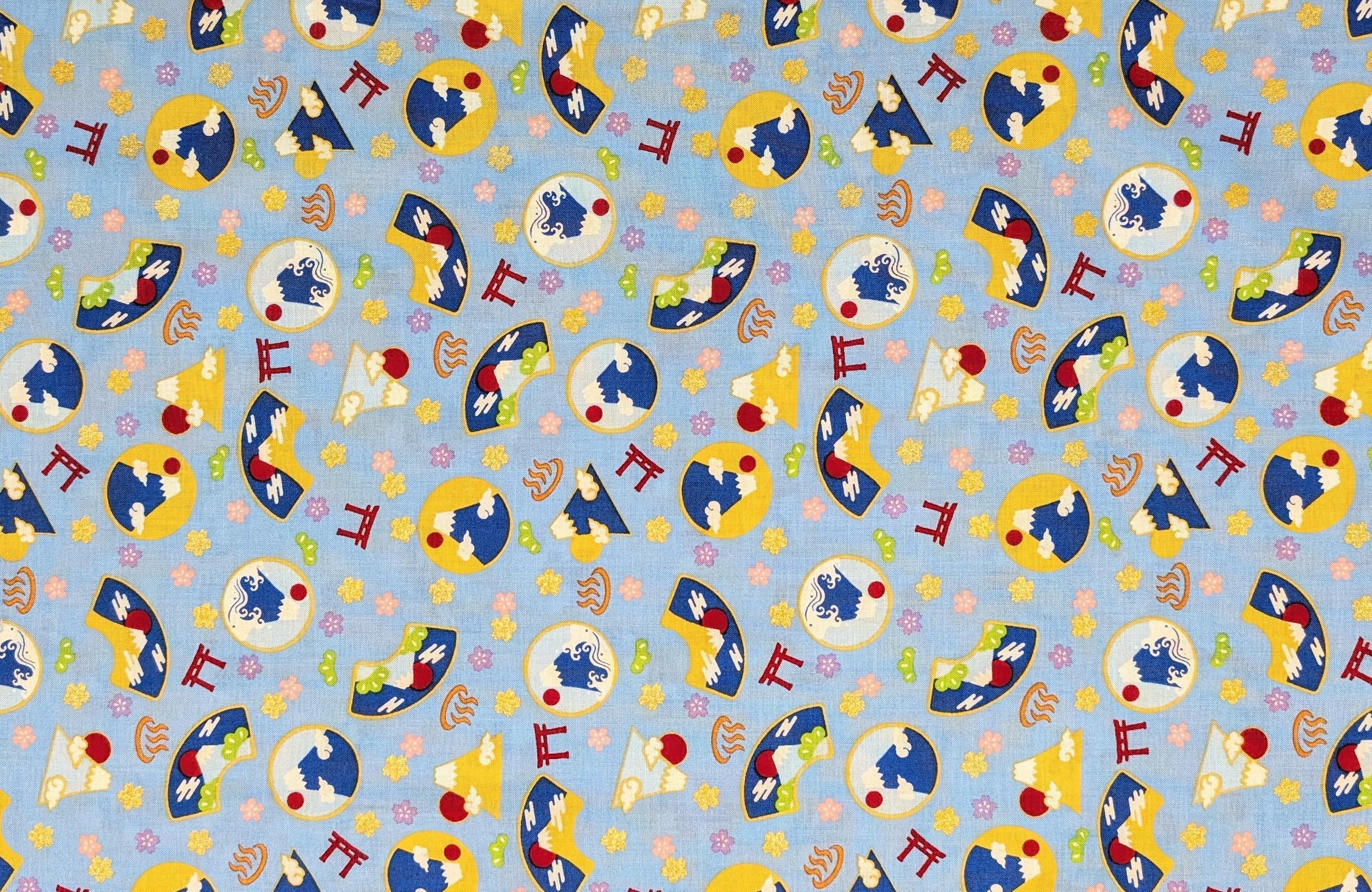 Asano - Mountain Onsen Cotton Fabric - Blue