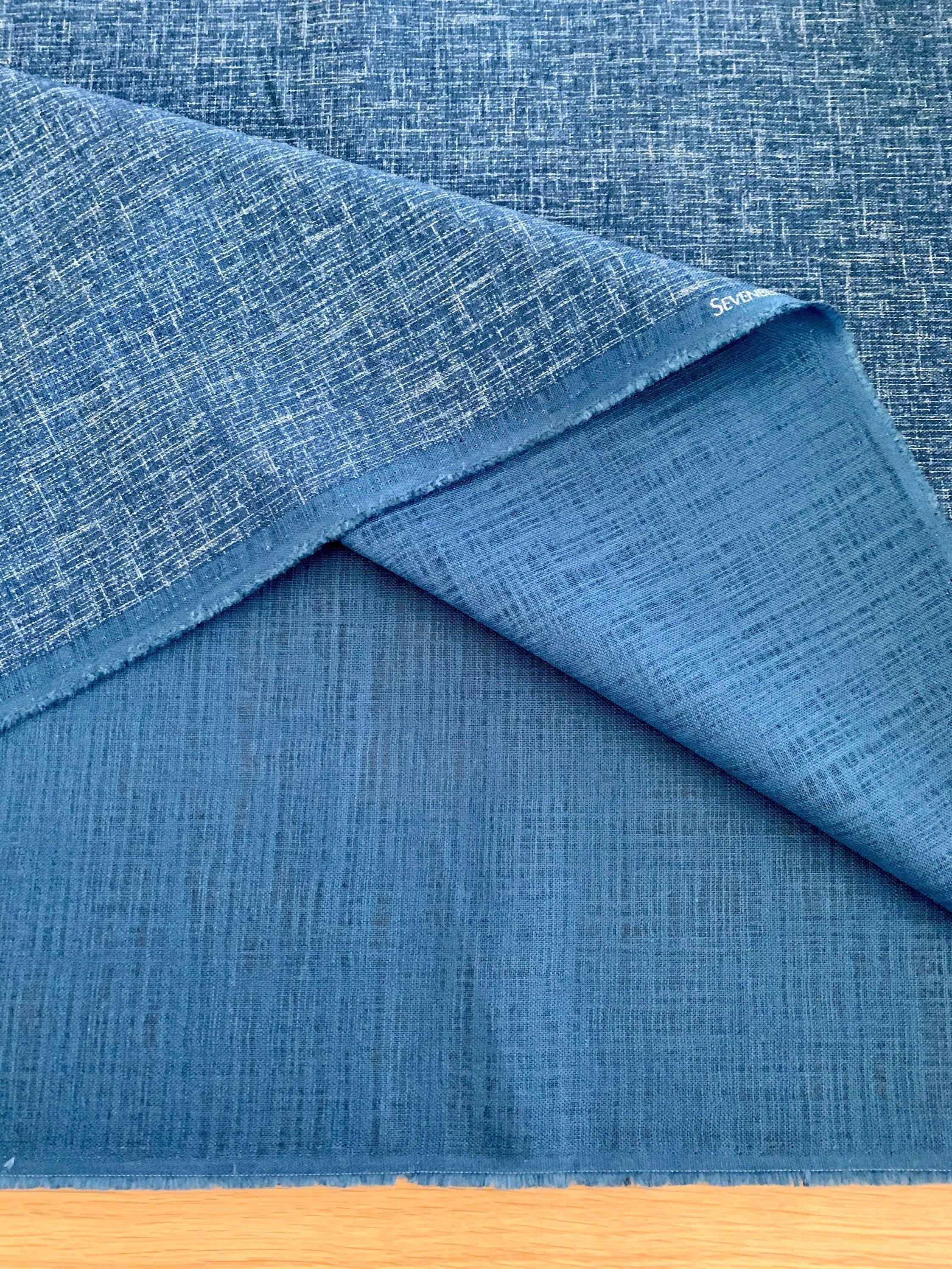 Sevenberry - Solid Woven-Look Cotton Fabric - Light Blue