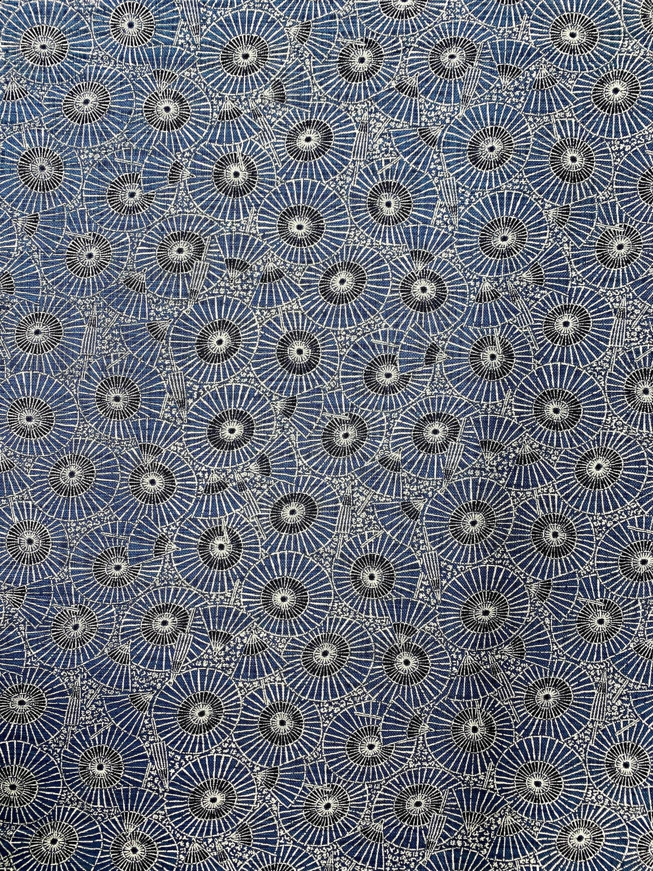 Sevenberry - Vintage Parasols Cotton Fabric - Medium Blue