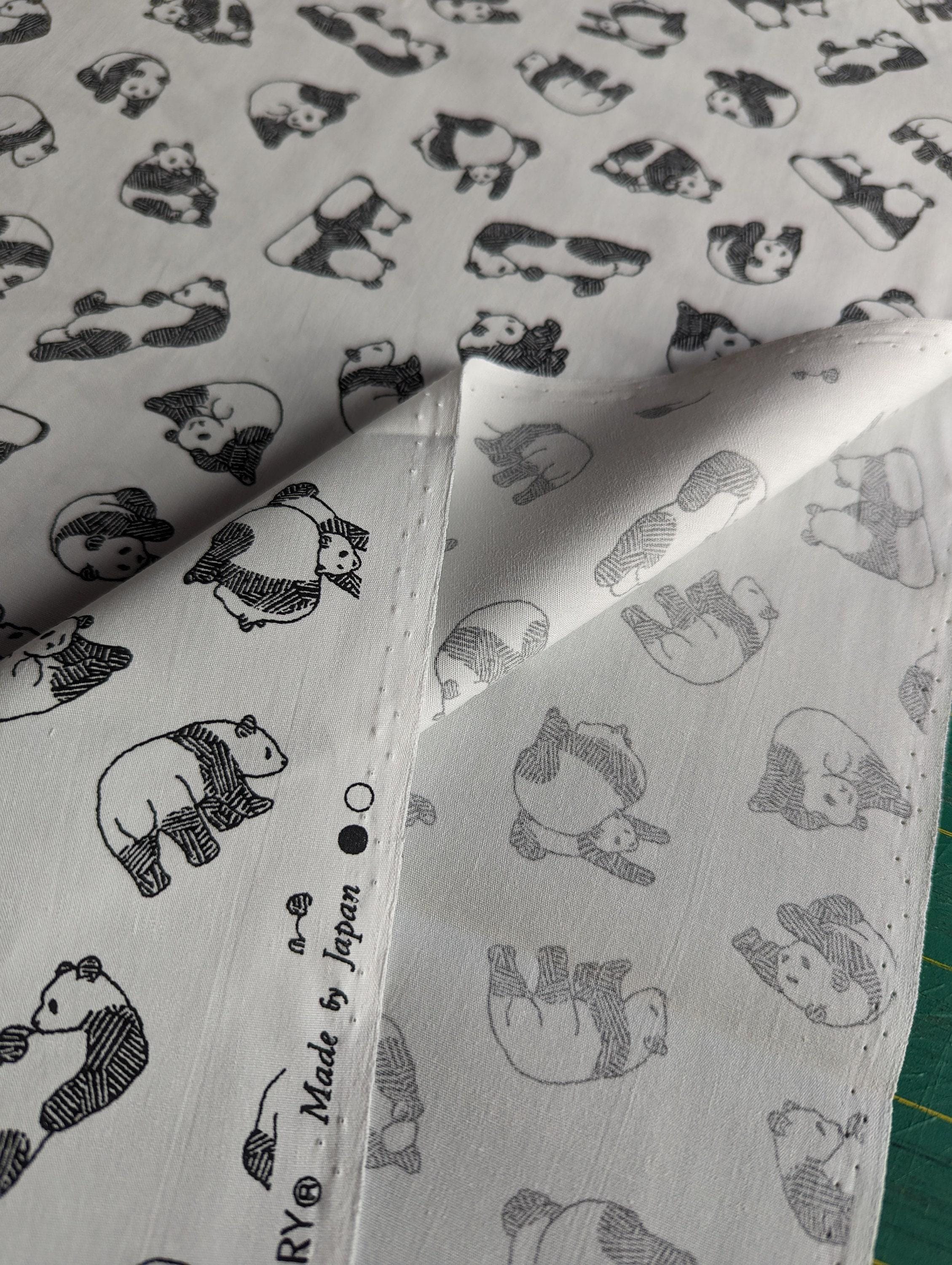 Sevenberry - Pandas Cotton Fabric - White