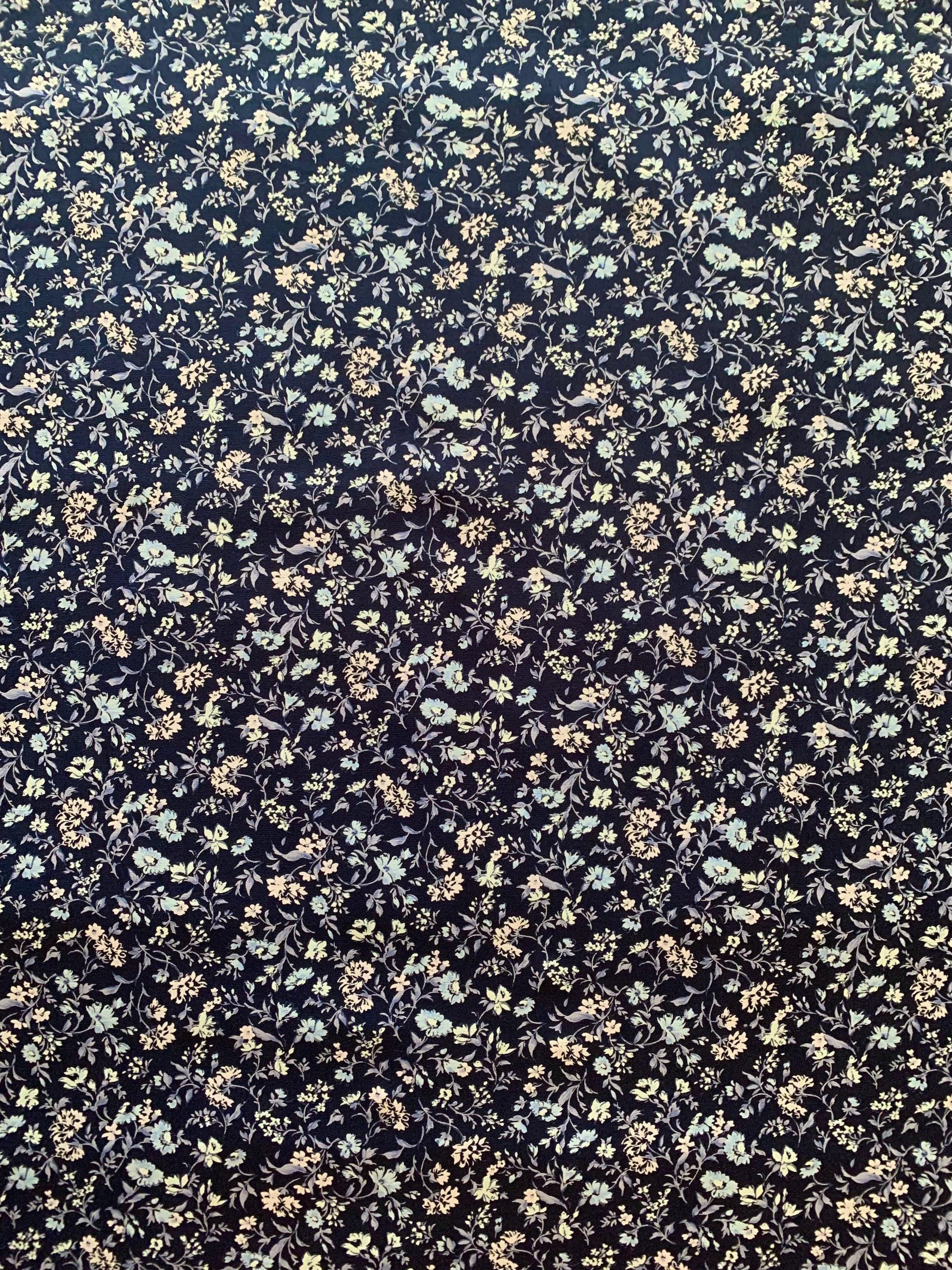 Sevenberry - Romantic Floral Cotton Fabric - Blue