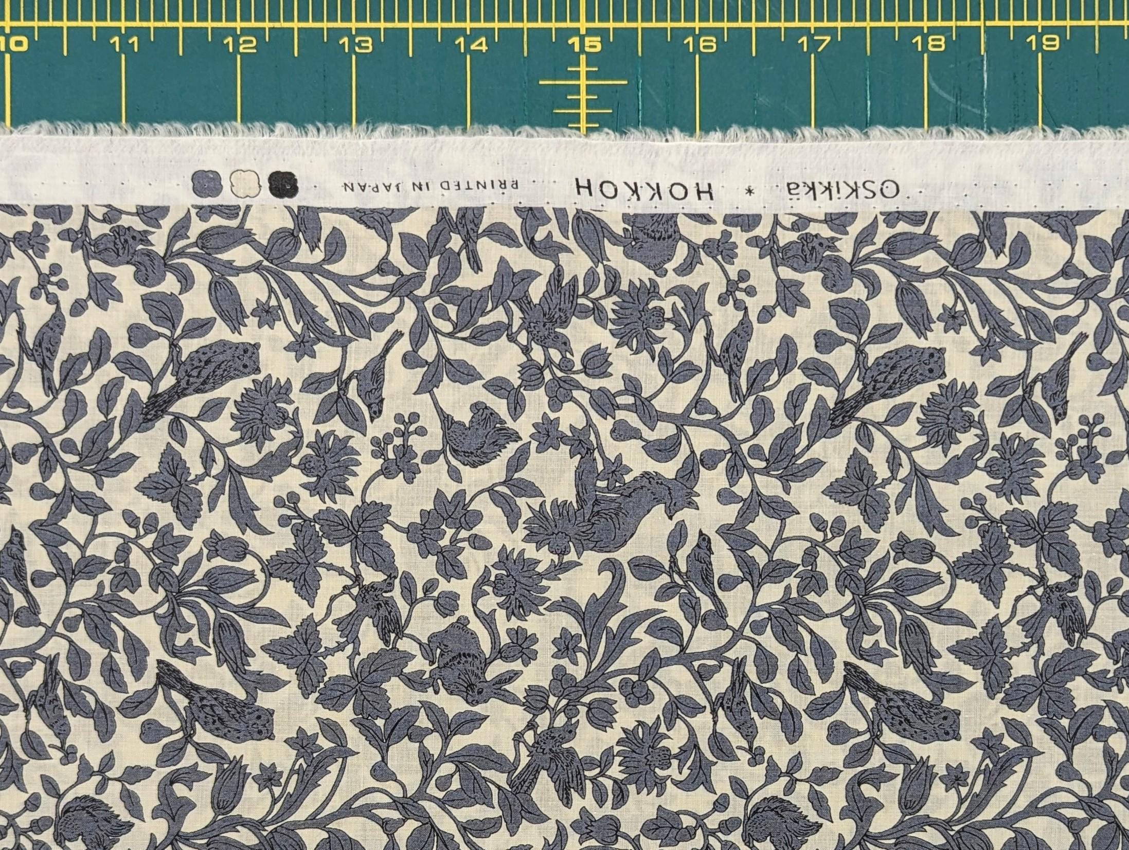 Hokkoh - Forest Creatures Cotton Lawn - White and Blue