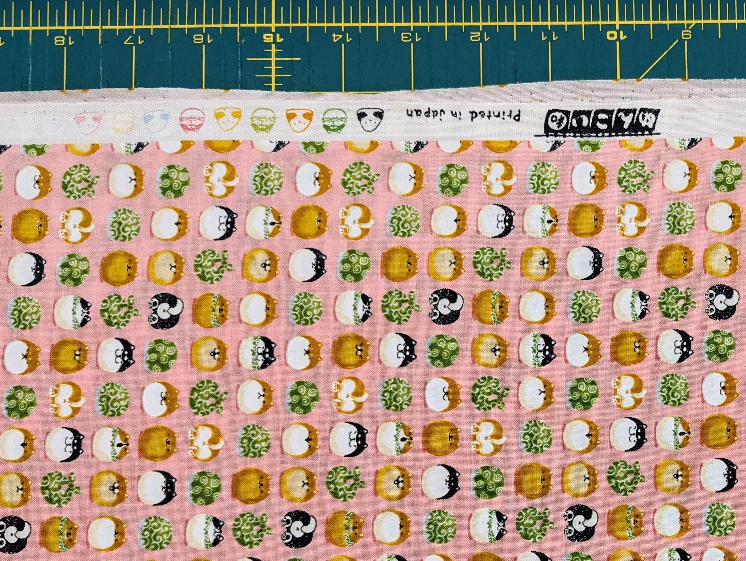 Senyo - Shibas With Furoshiki Cotton Fabric - Pink