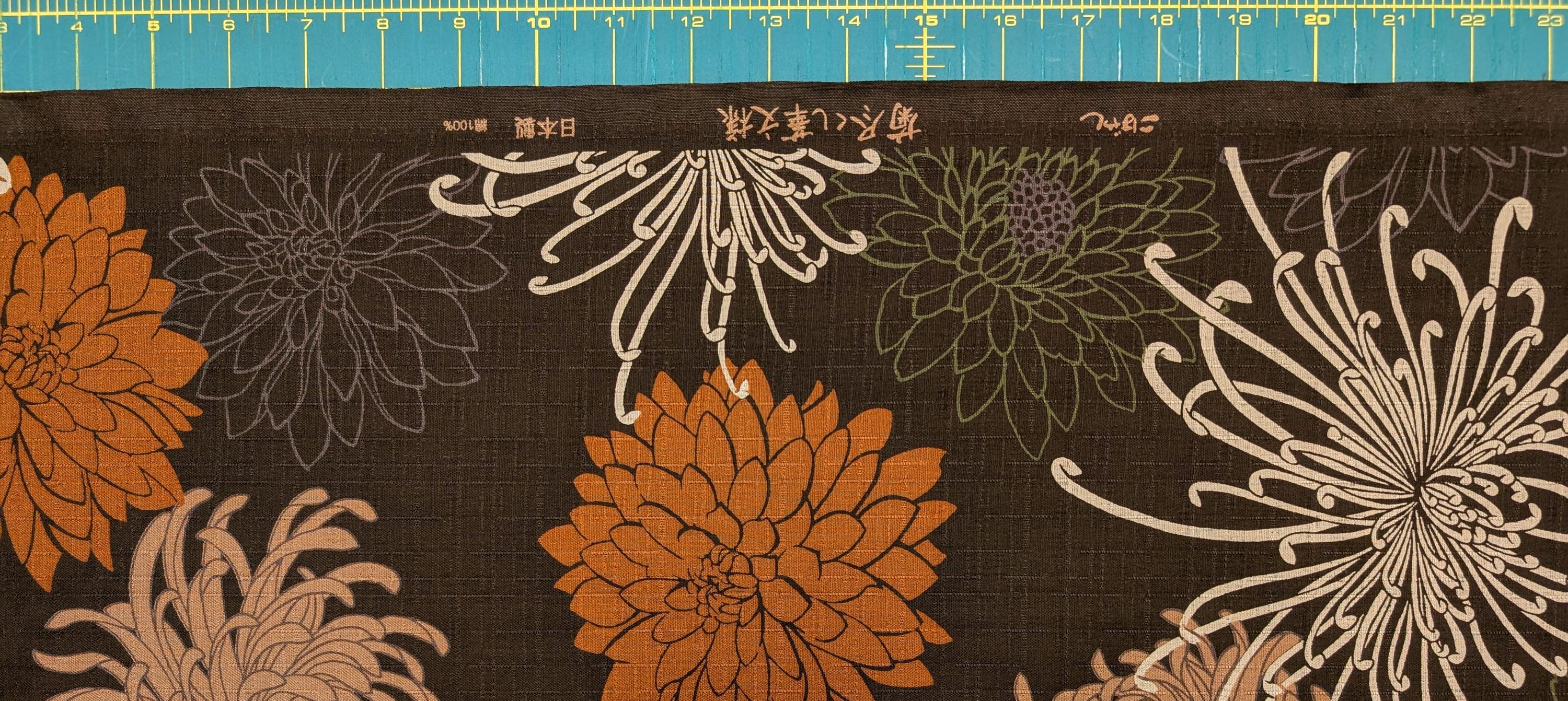 Kobayashi - Mixed Traditional Flowers Cotton Dobby - Brown