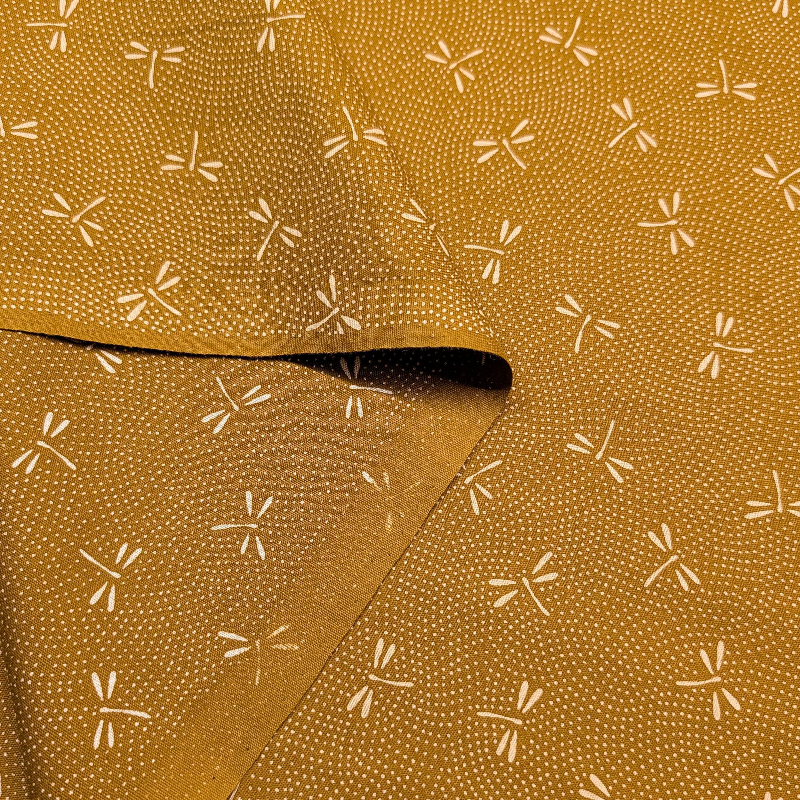 NEW Dotted Dragonflies Senyo Japanese cotton fabric SK-100-4 D yellow