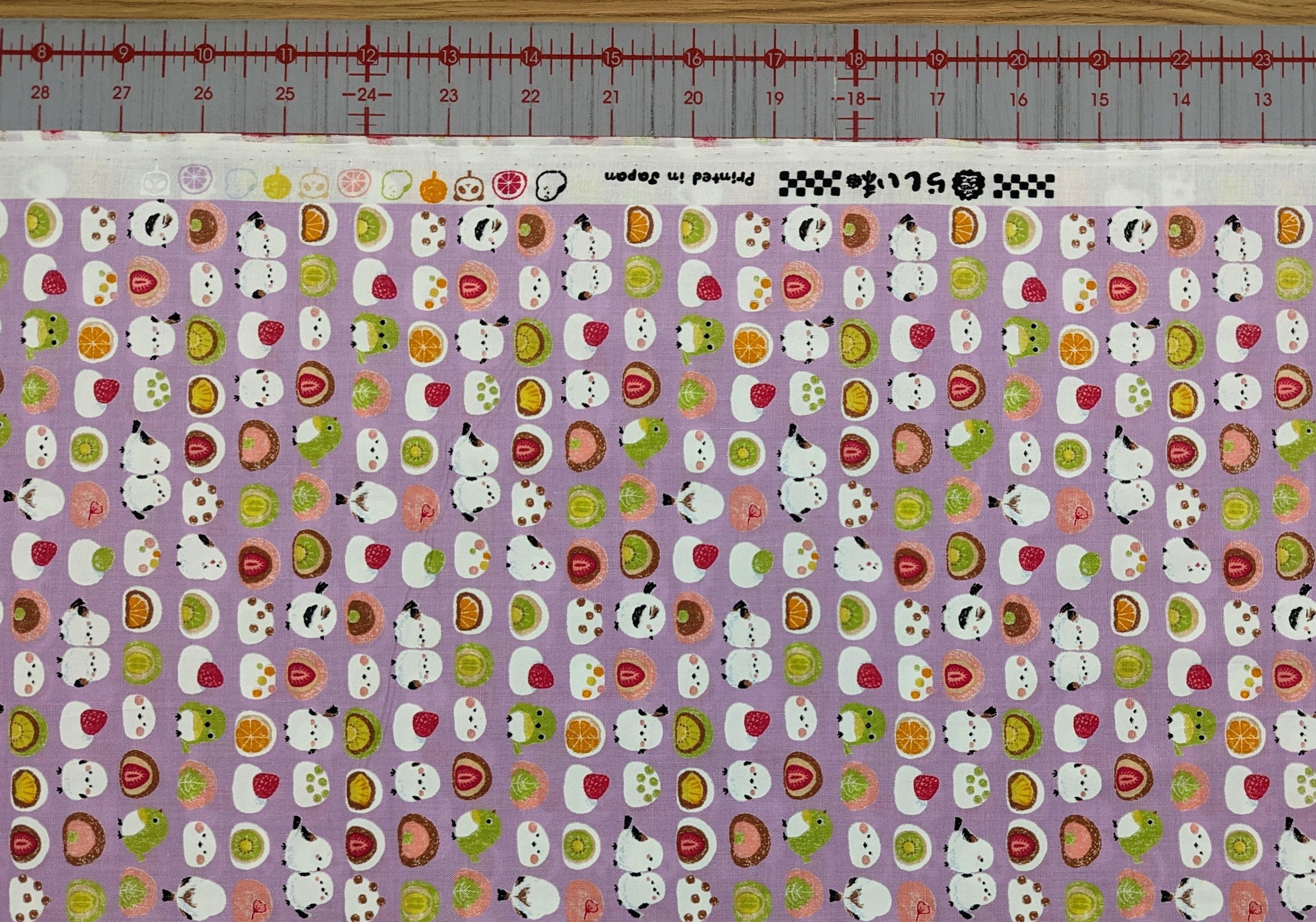 Senyo - Chickadees and Mochi Cotton Fabric - Purple