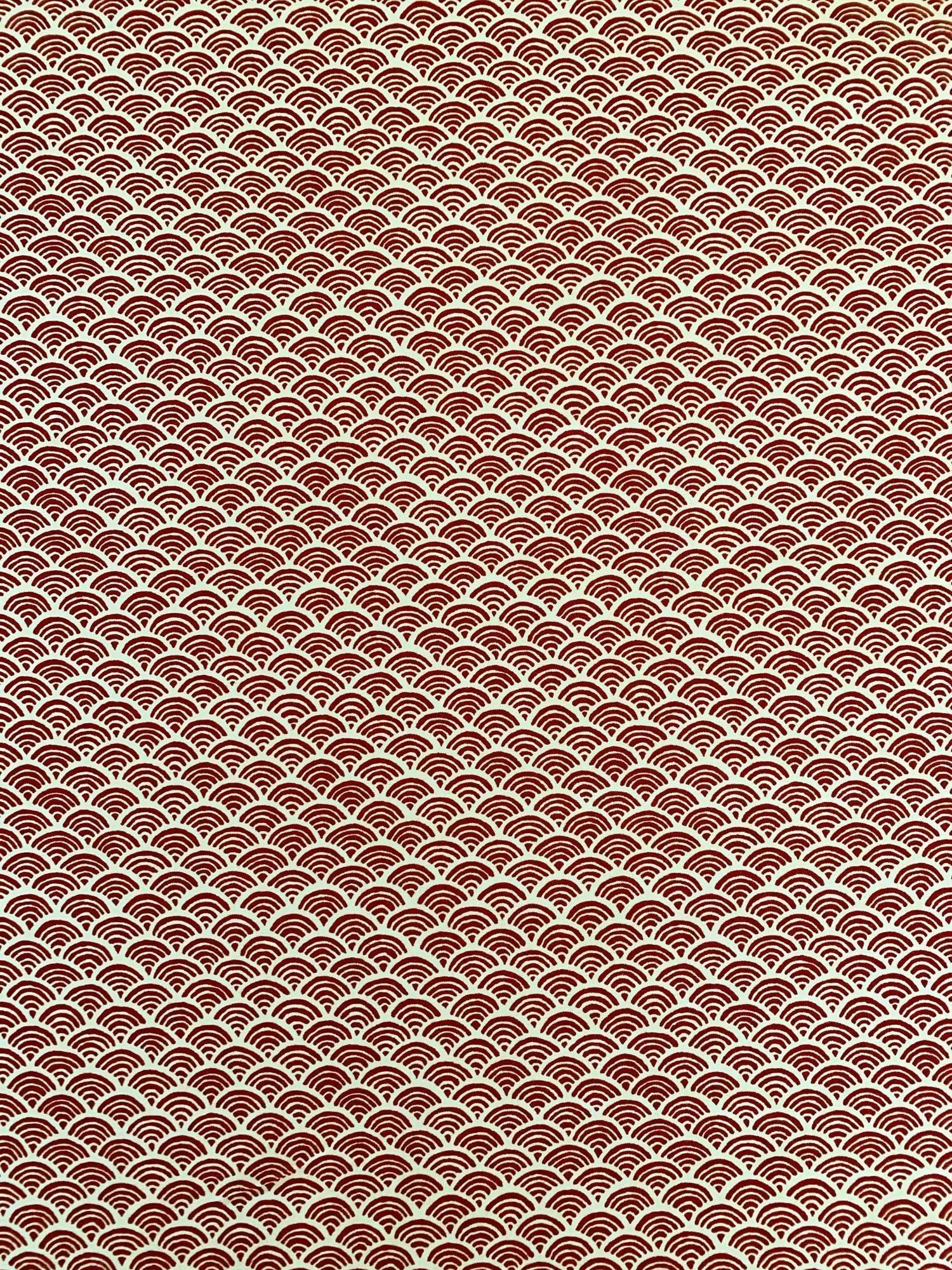 Sevenberry - Waves Cotton Fabric - Red Beige