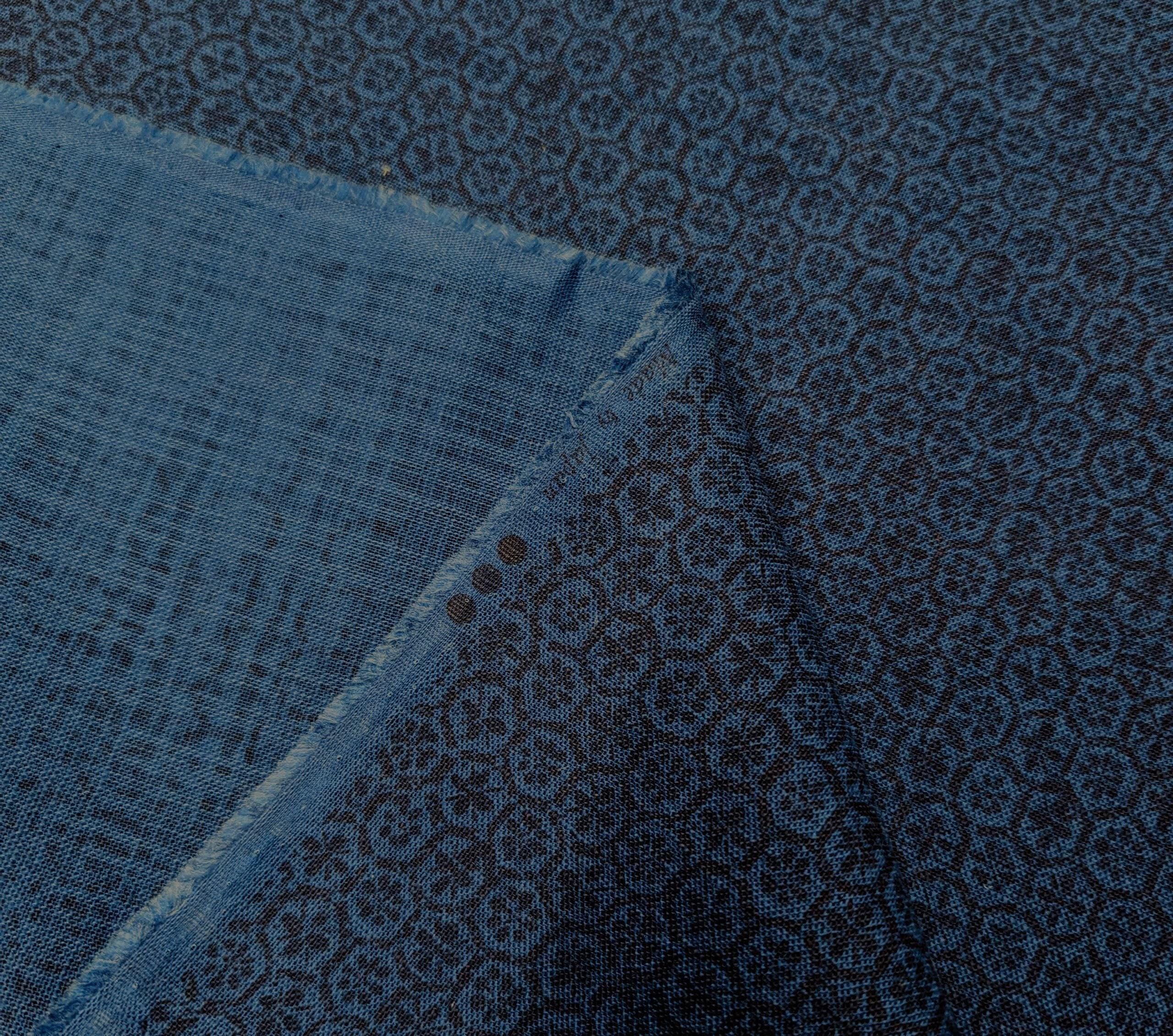 Sevenberry Rustic Geometry Japanese cotton fabric S-4222-1-1 blue black