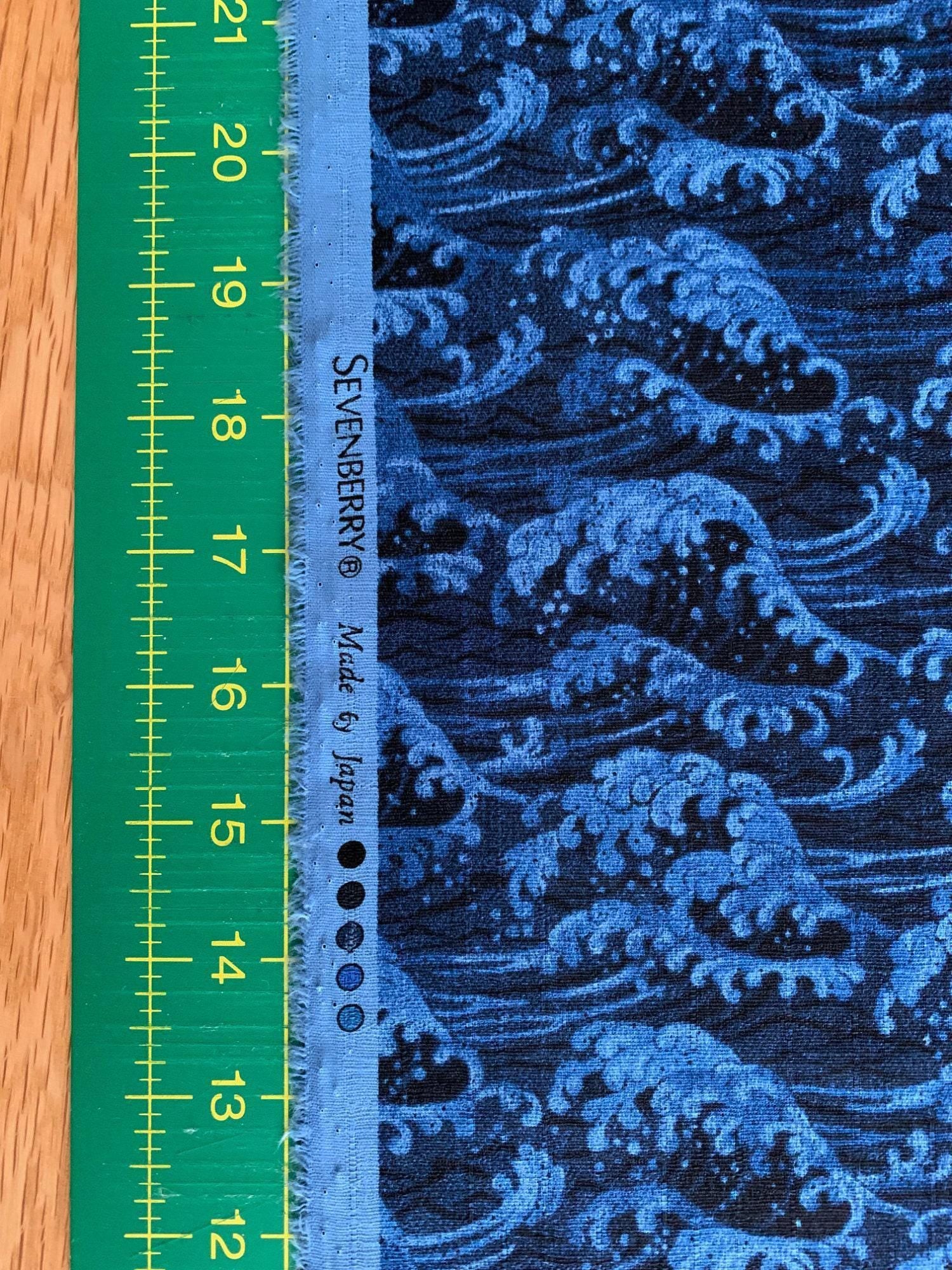 Sevenberry - Ocean Waves Cotton Dobby - Dark Blue