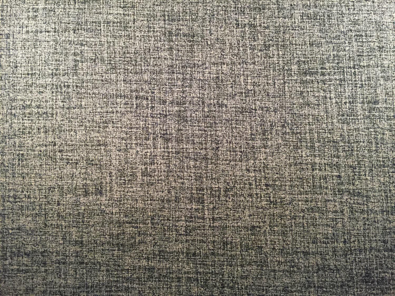 Sevenberry - Rustic Weave Print Cotton Fabric - Navy Blue Beige