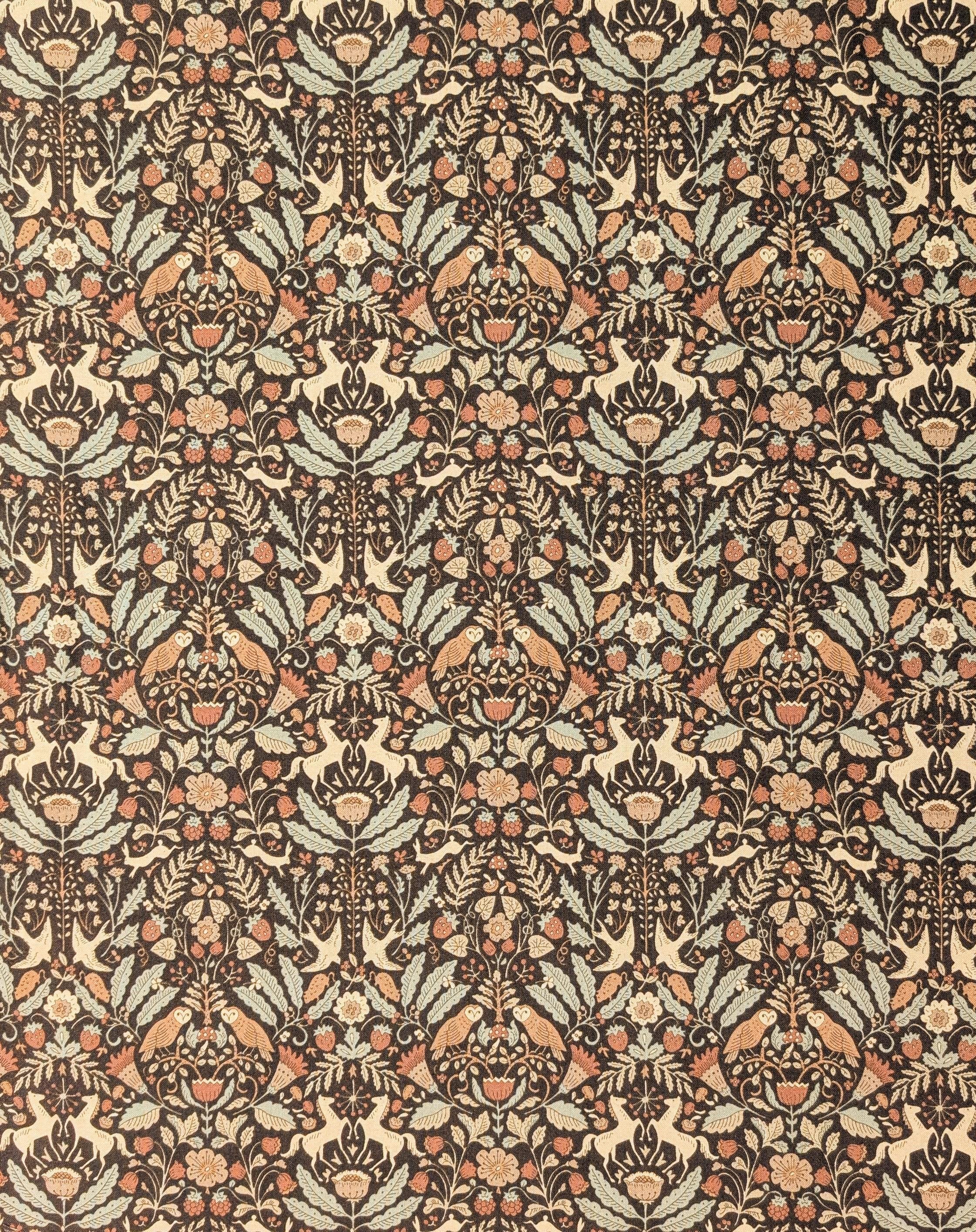 Kokka - Animal Forest Trèfle Cotton Sheeting - Brown