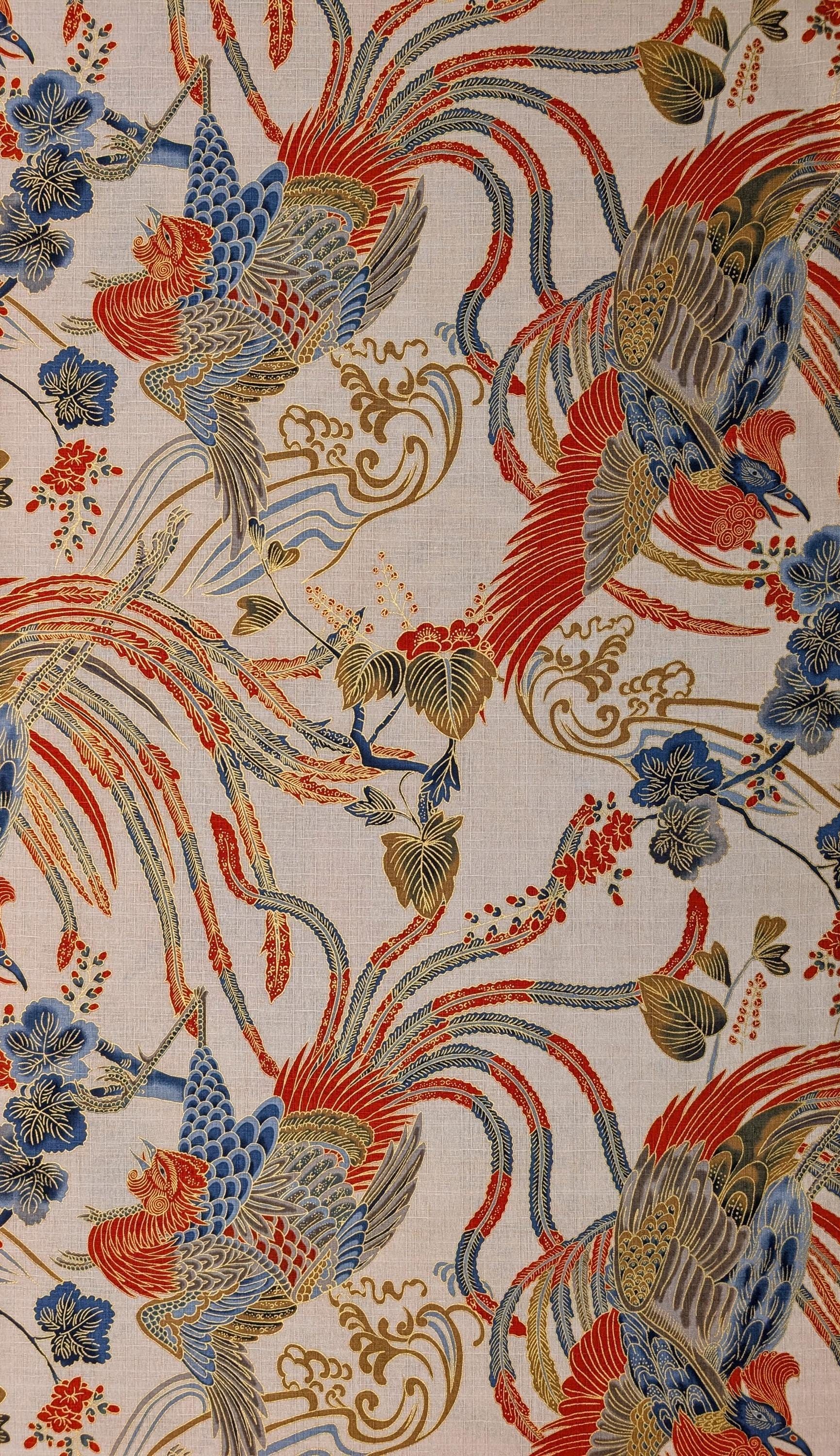 NEW Golden Phoenix Hokkoh Japanese cotton dobby fabric 1024-1110-1 B beige