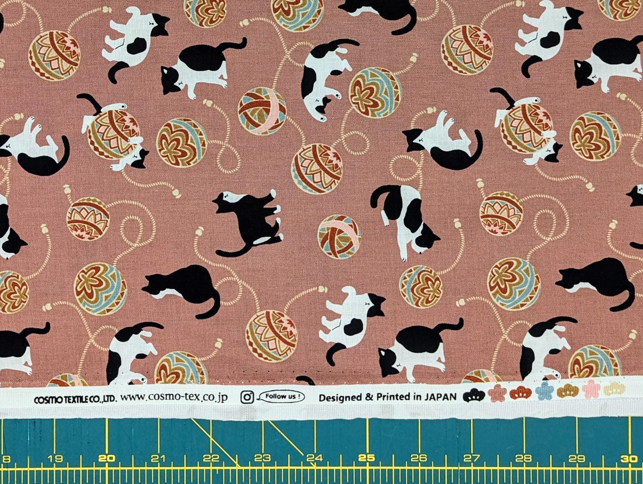 Cosmo - Temari Cats Quilt Cotton - Pink
