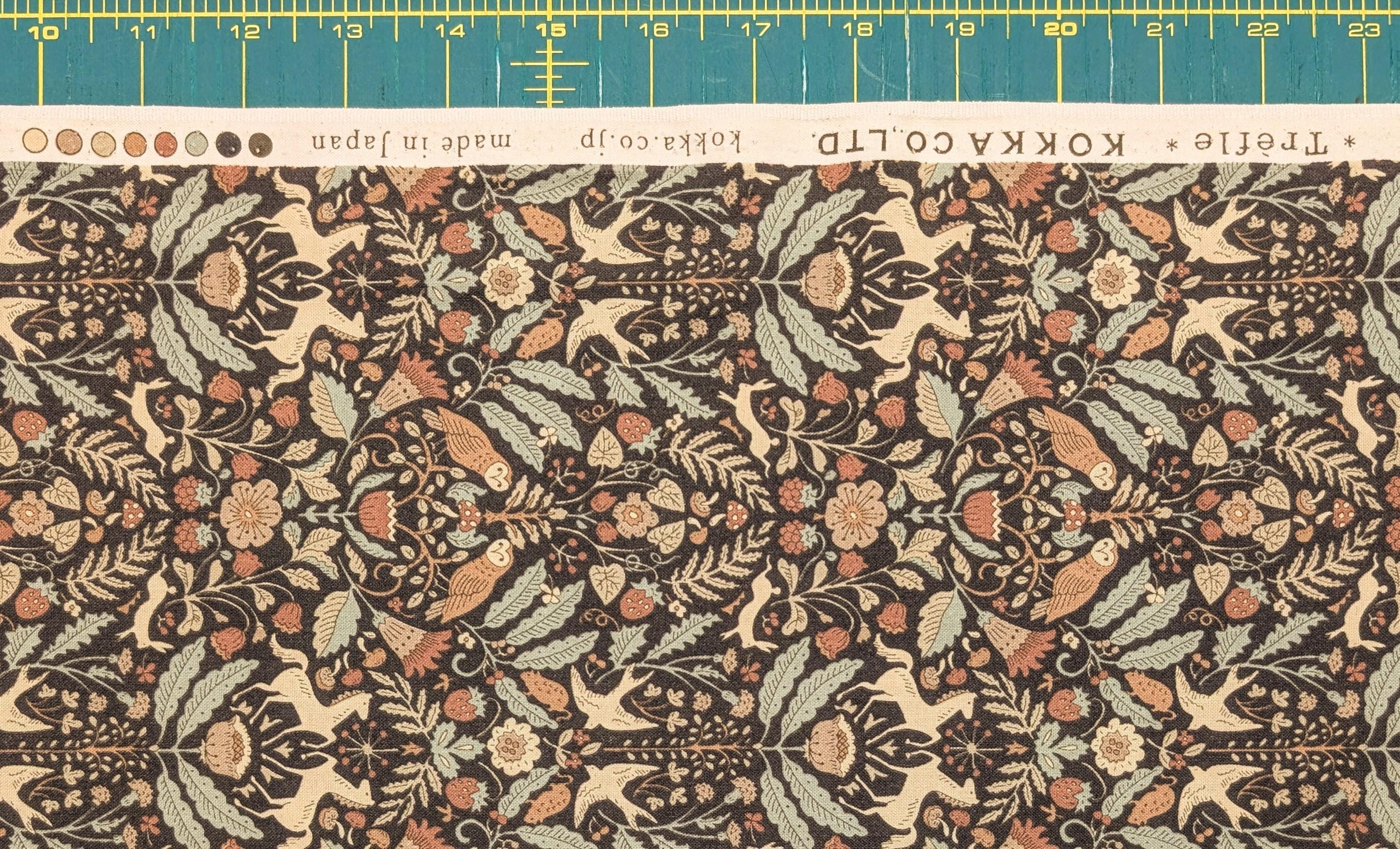 Kokka - Animal Forest Trèfle Cotton Sheeting - Brown