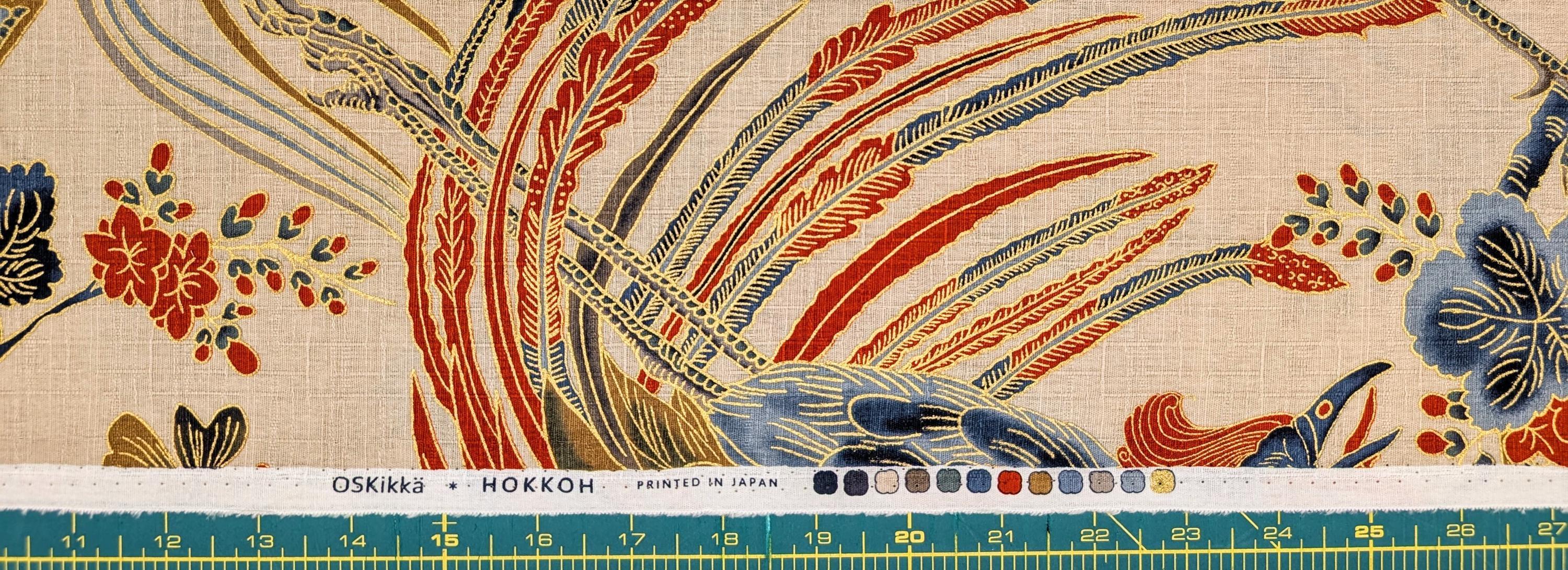 NEW Golden Phoenix Hokkoh Japanese cotton dobby fabric 1024-1110-1 B beige