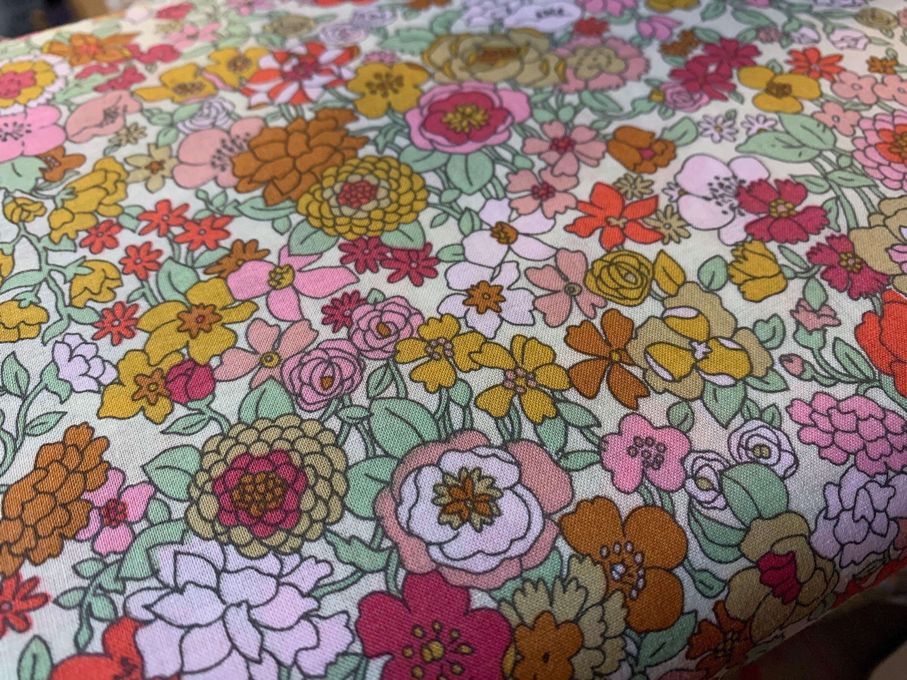 Sunwell - Bold Blooms Cotton Lawn - Cream Pink Orange
