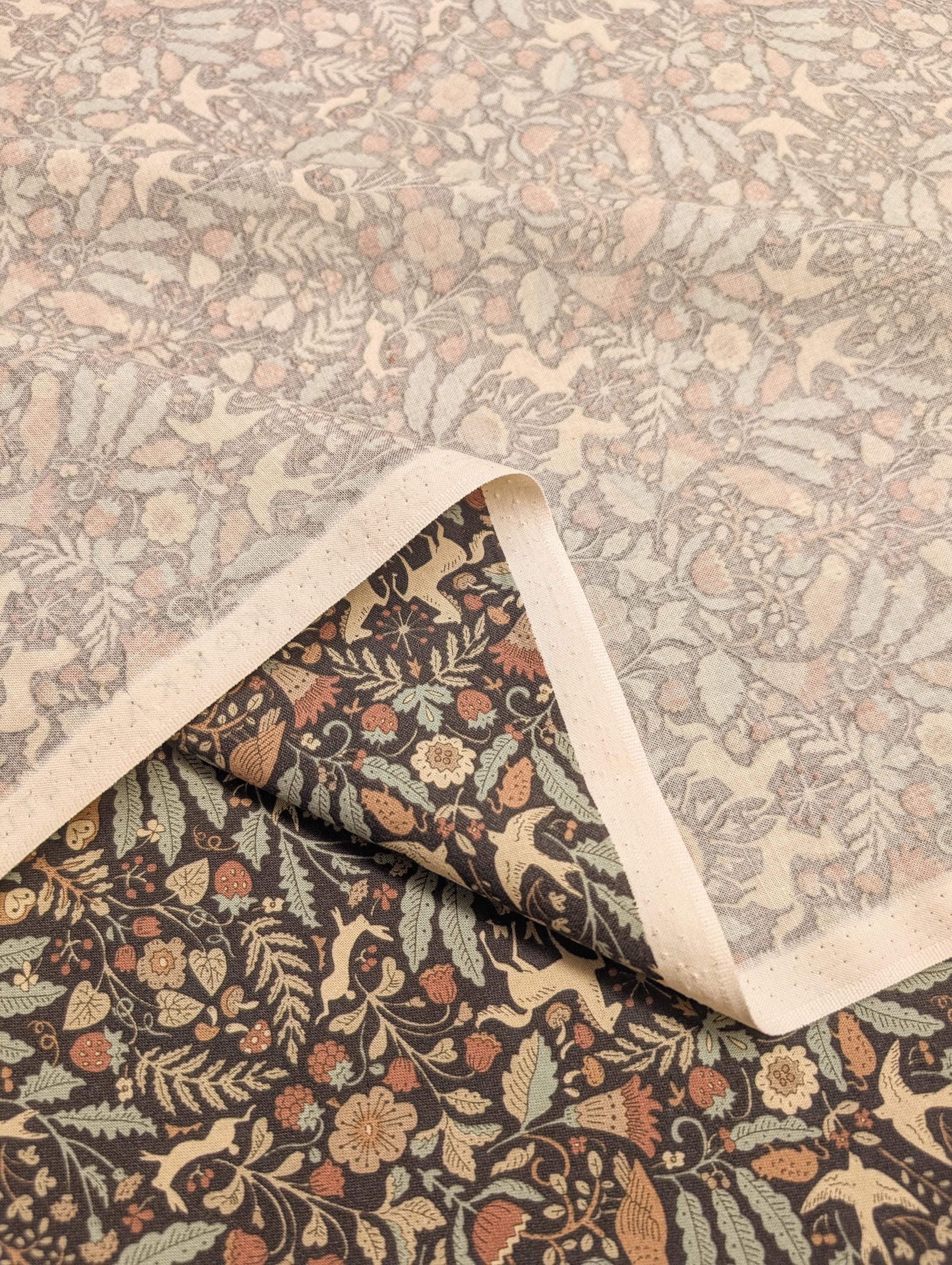 Kokka - Animal Forest Trèfle Cotton Sheeting - Brown