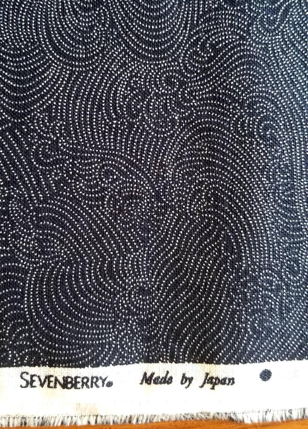 Sevenberry - Dotted Waves Cotton Fabric - Navy Blue