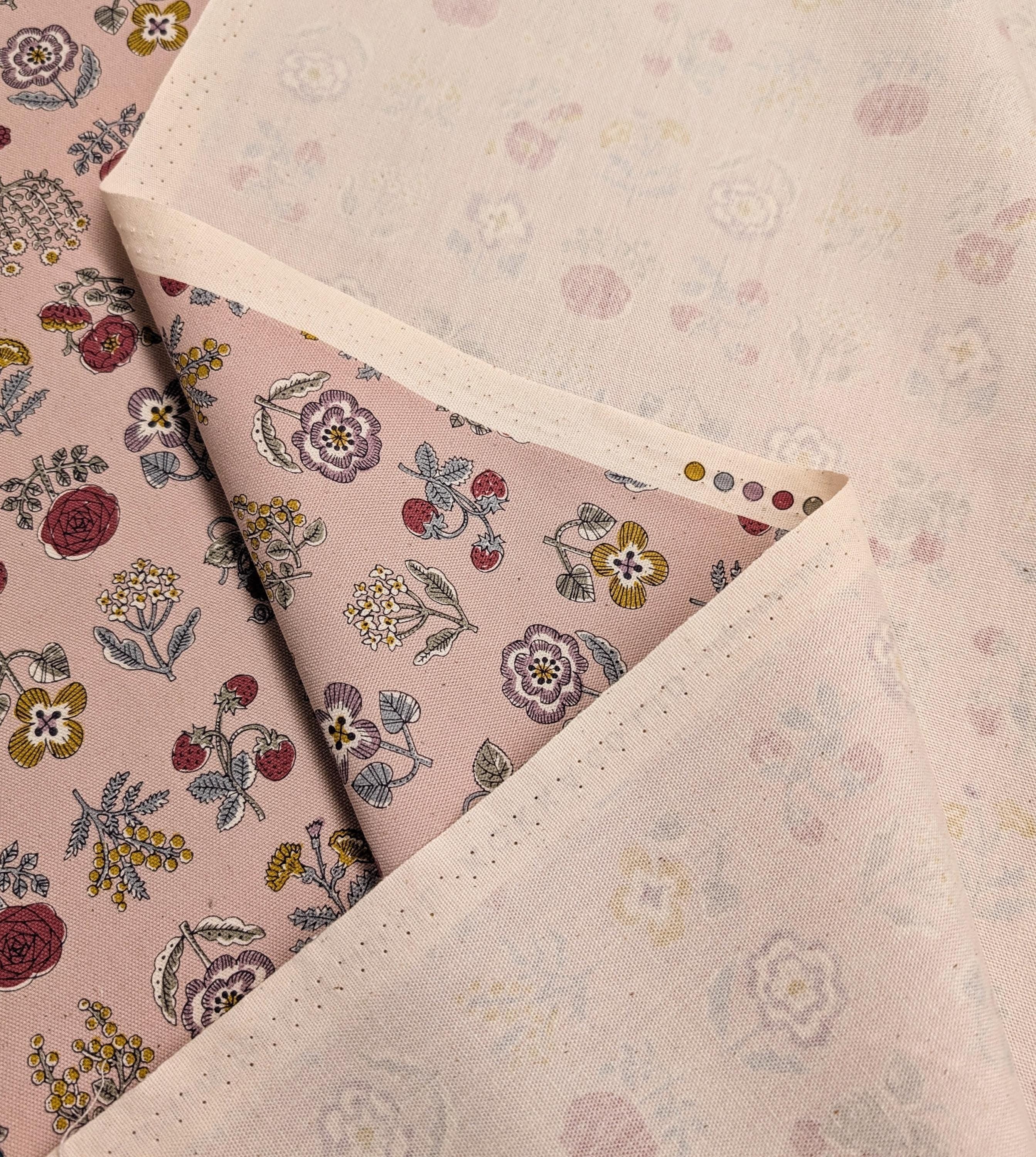 Kokka - Linnea Wildflower Cotton Oxford - Pink