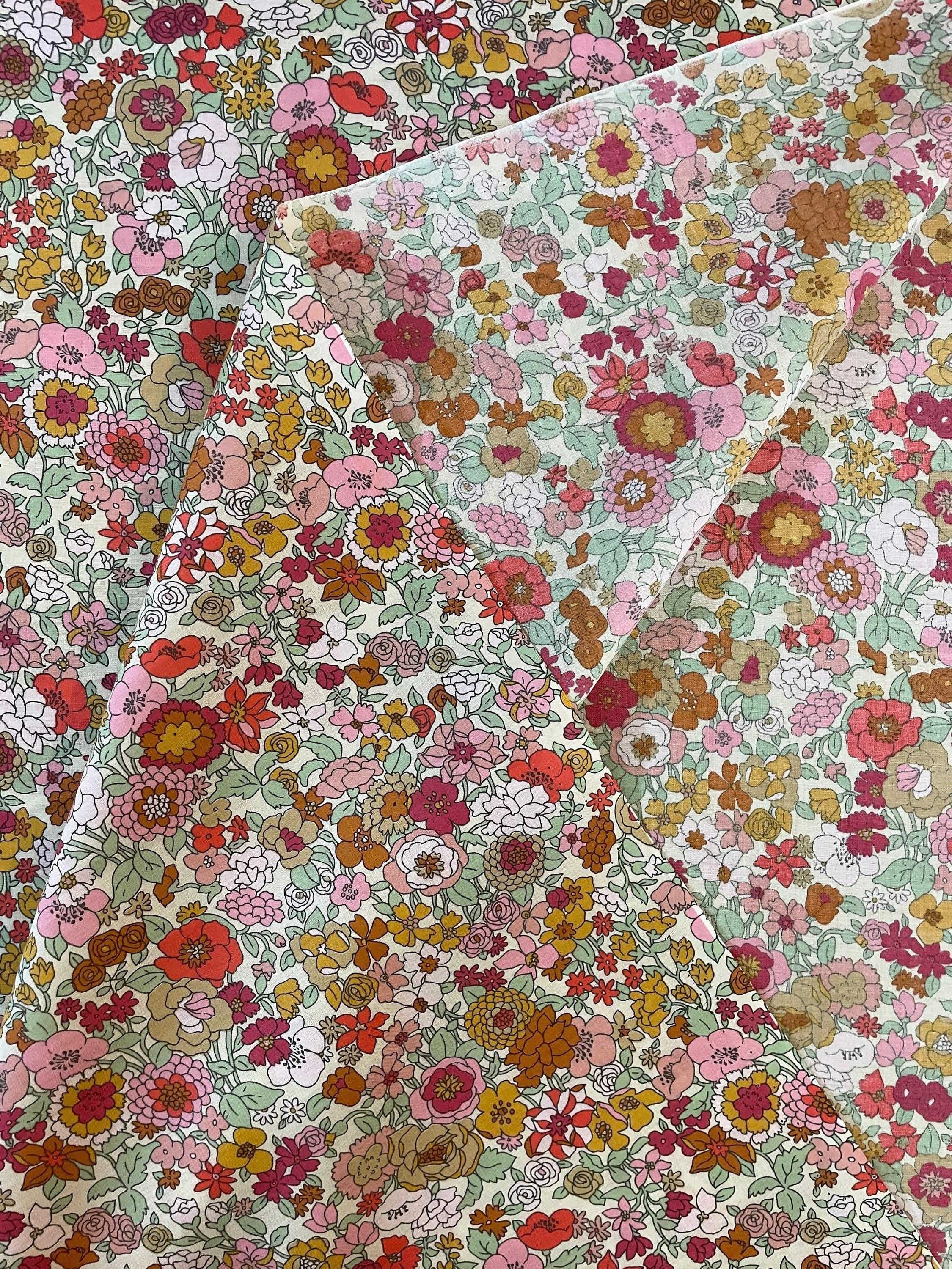 Sunwell - Bold Blooms Cotton Lawn - Cream Pink Orange