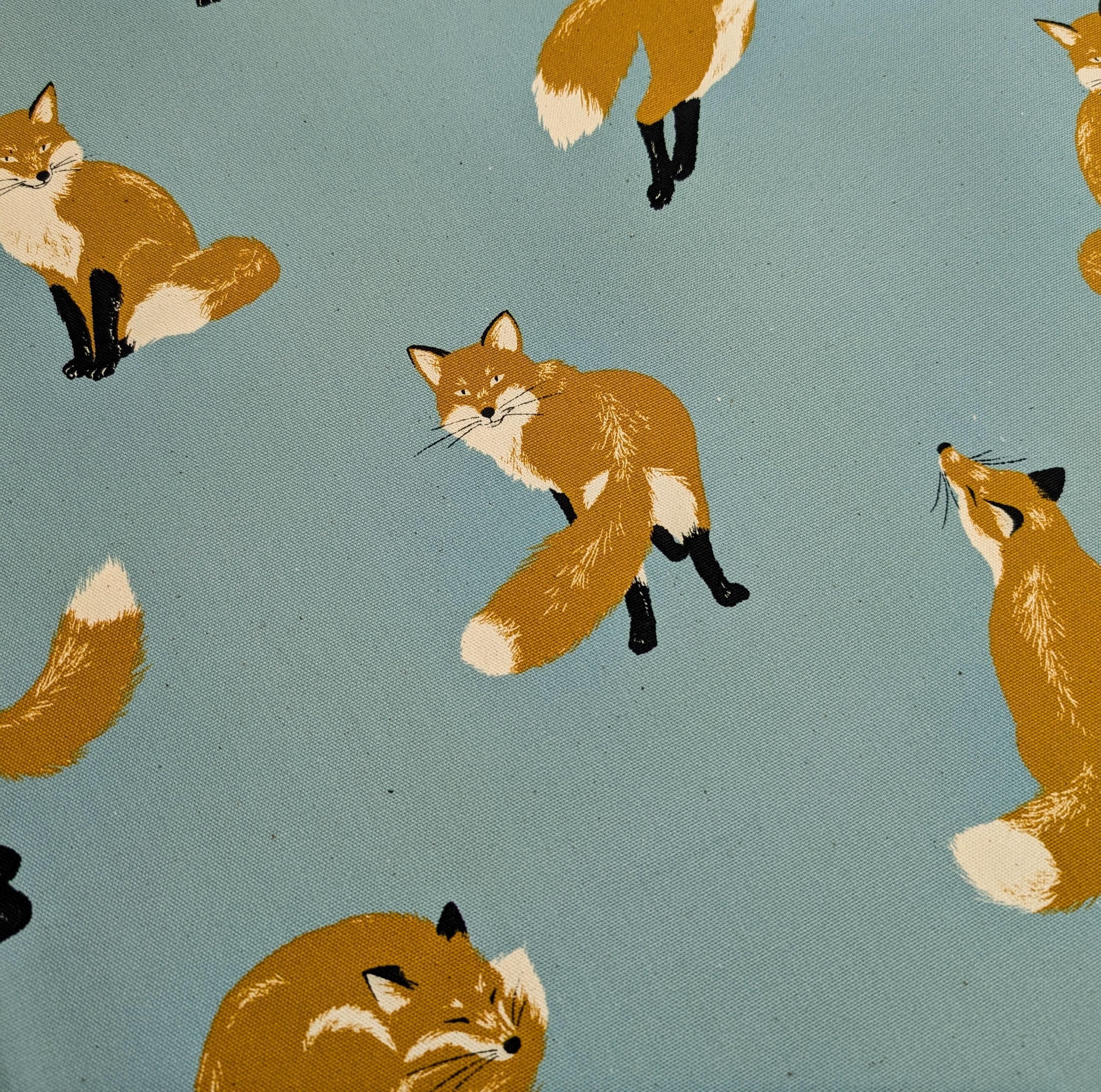 Cosmo - Playful Foxes Cotton Oxford - Light Blue