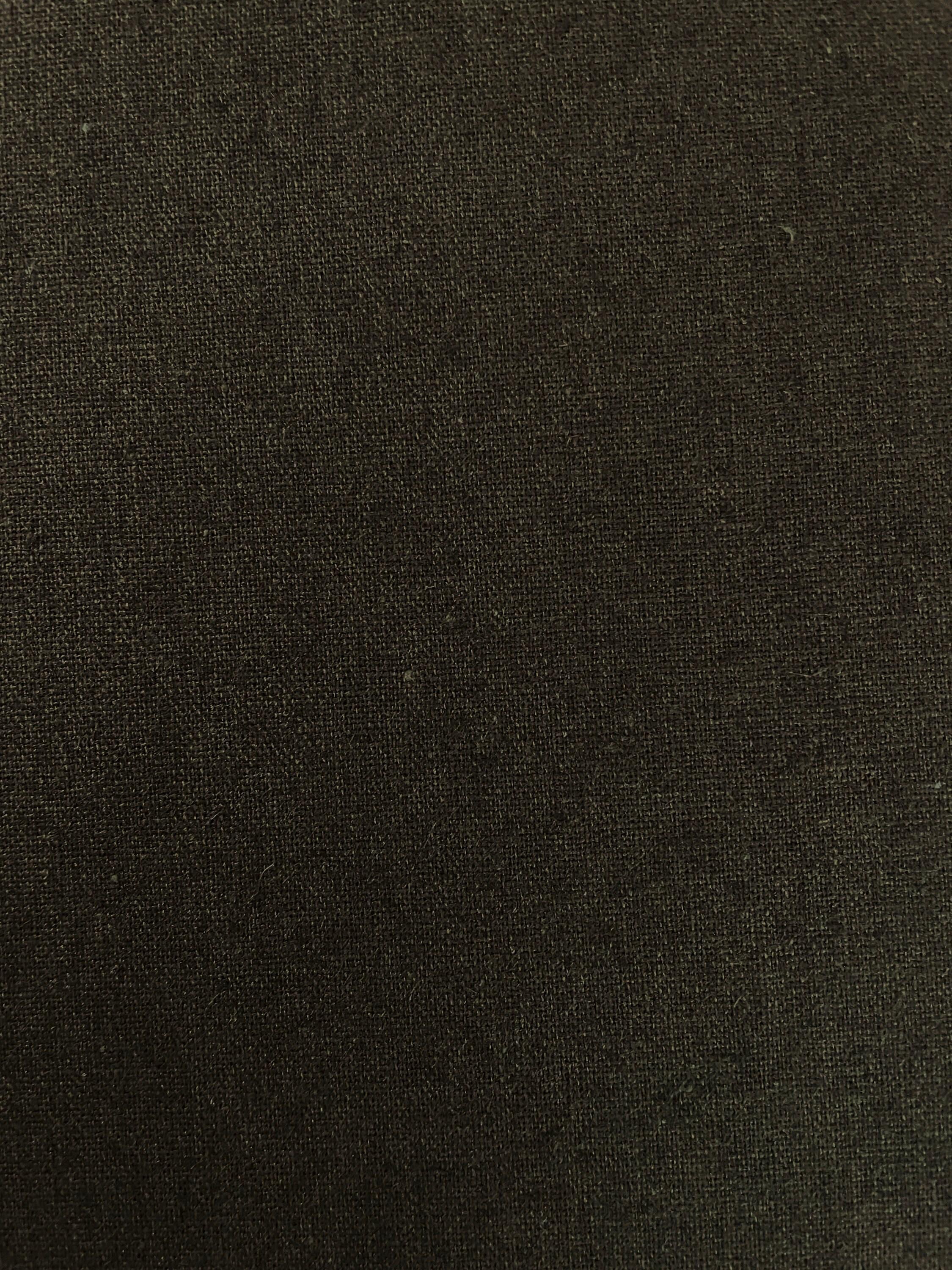 Hishiei - Solid Color Cotton/Linen Fabric - Dark Brown