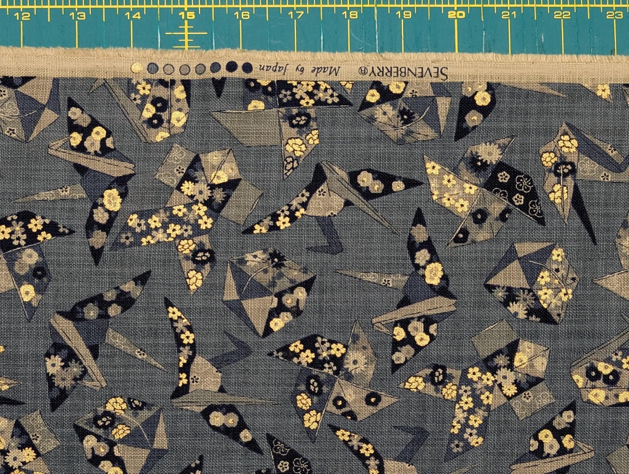 Sevenberry - Golden Origami Cotton Fabric - Light Blue