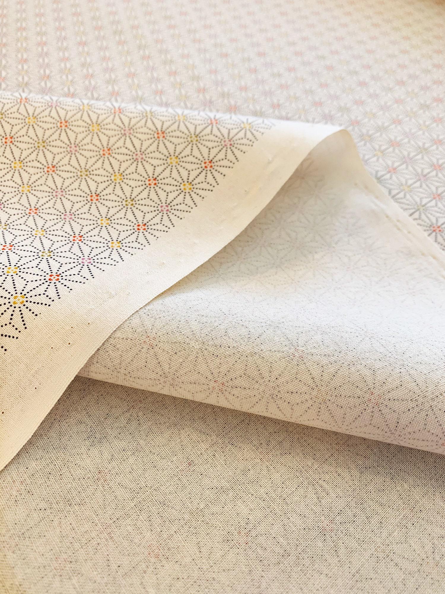 Sevenberry - Dotted Asanoha Stars Cotton Fabric - Ivory