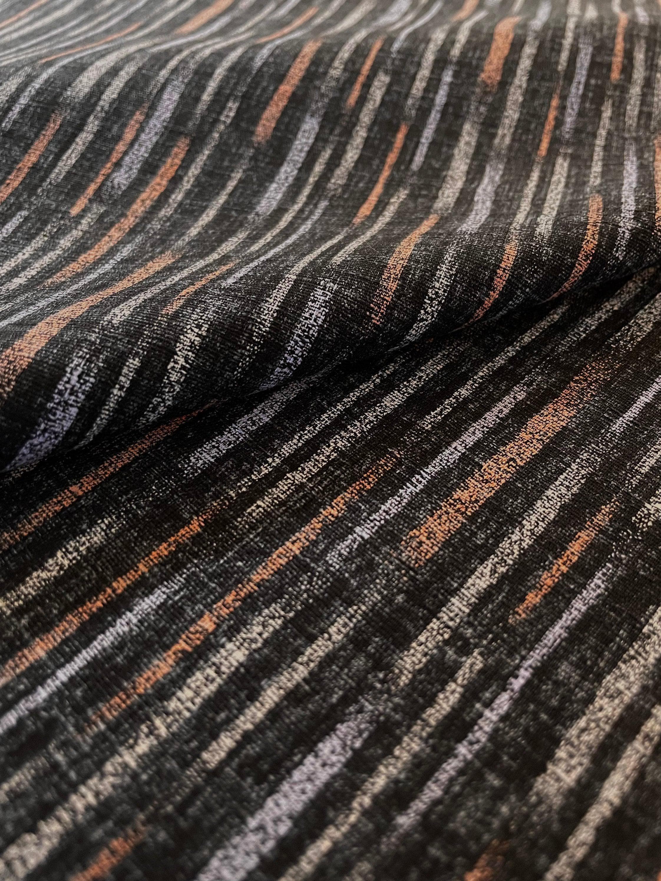 Morikiku - Chalk Stripe Cotton Dobby - Black