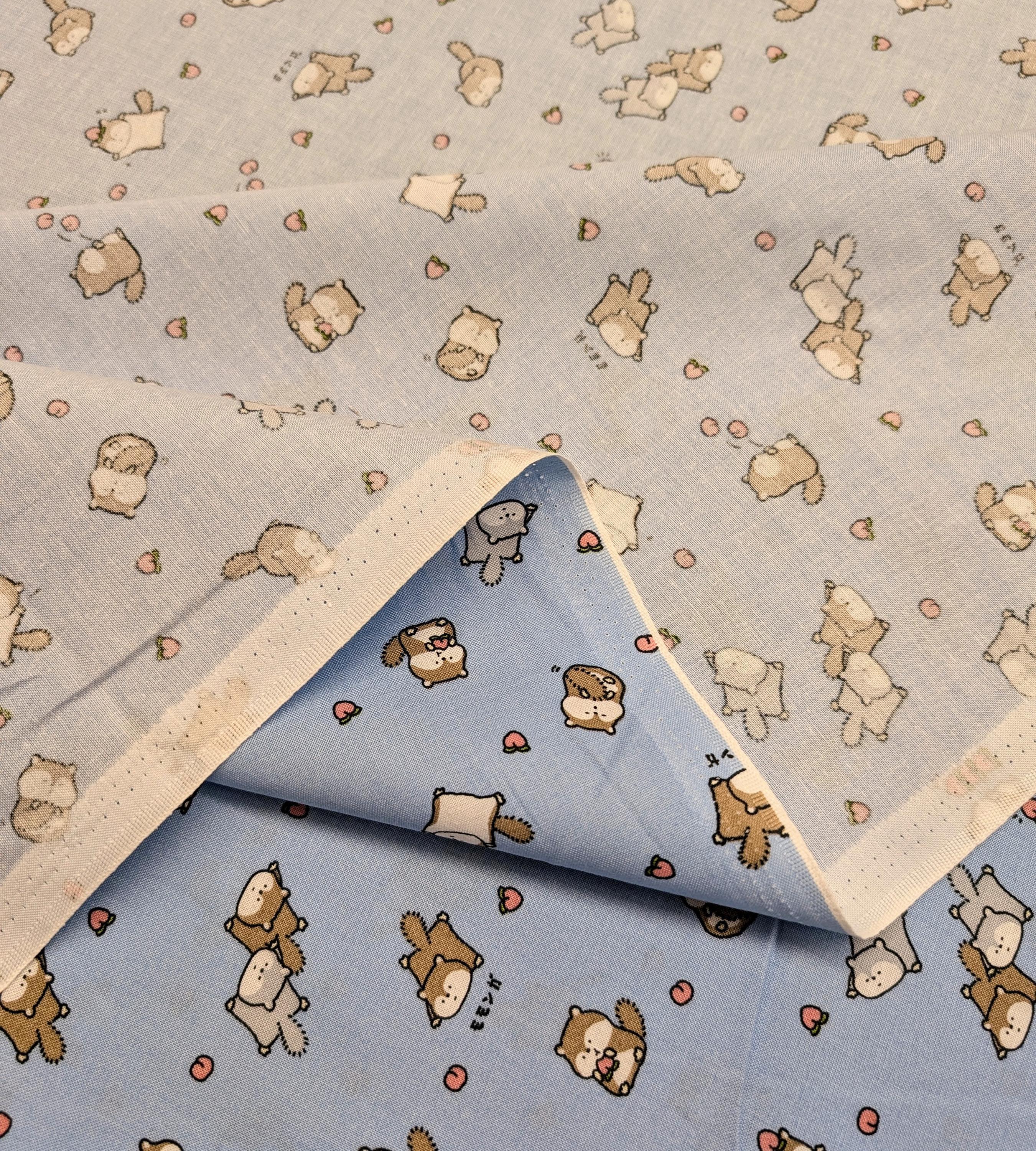 Cosmo - NEW Flying Squirrels & Peaches Cotton - Blue