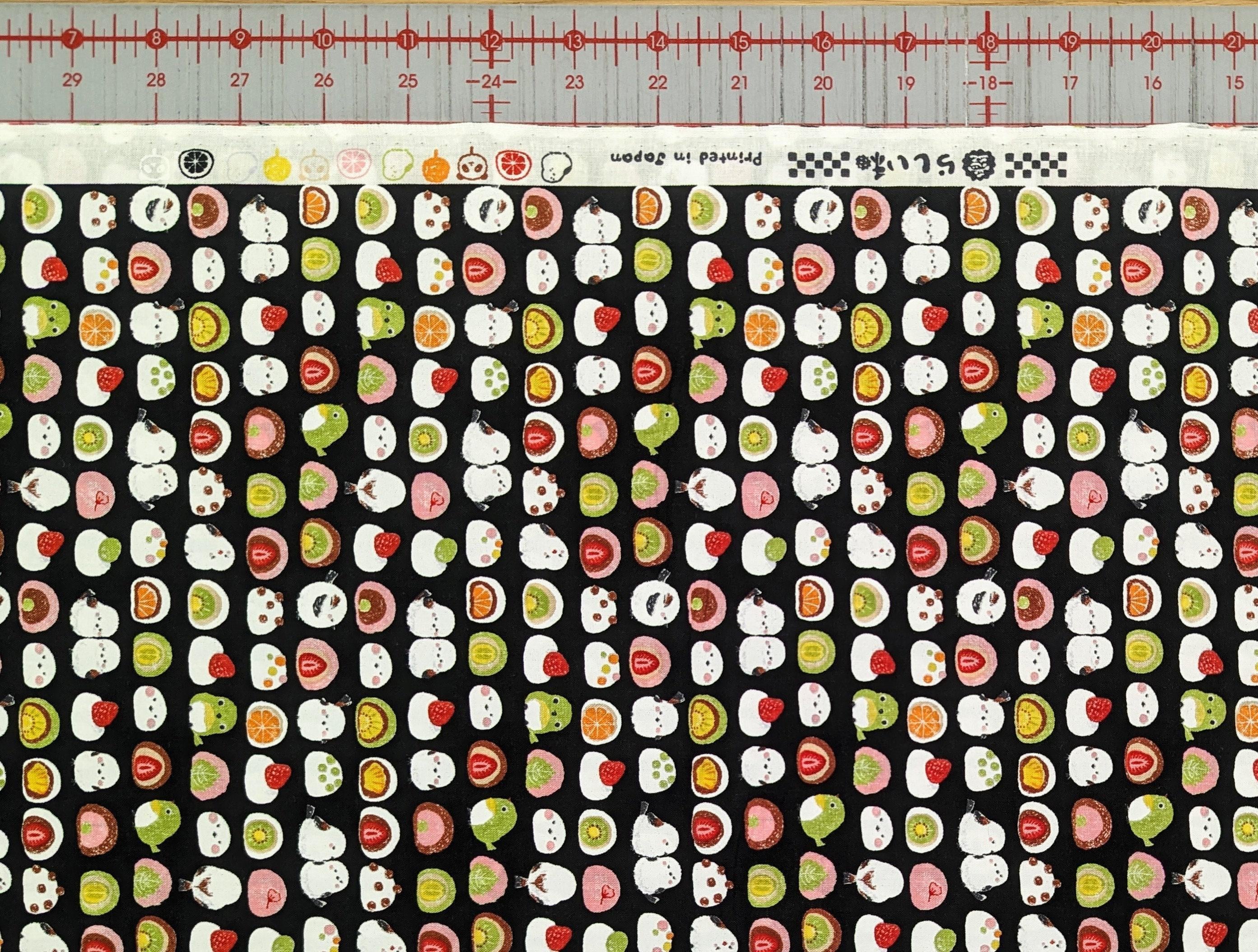 Senyo - Chickadees and Mochi Cotton Fabric - Black