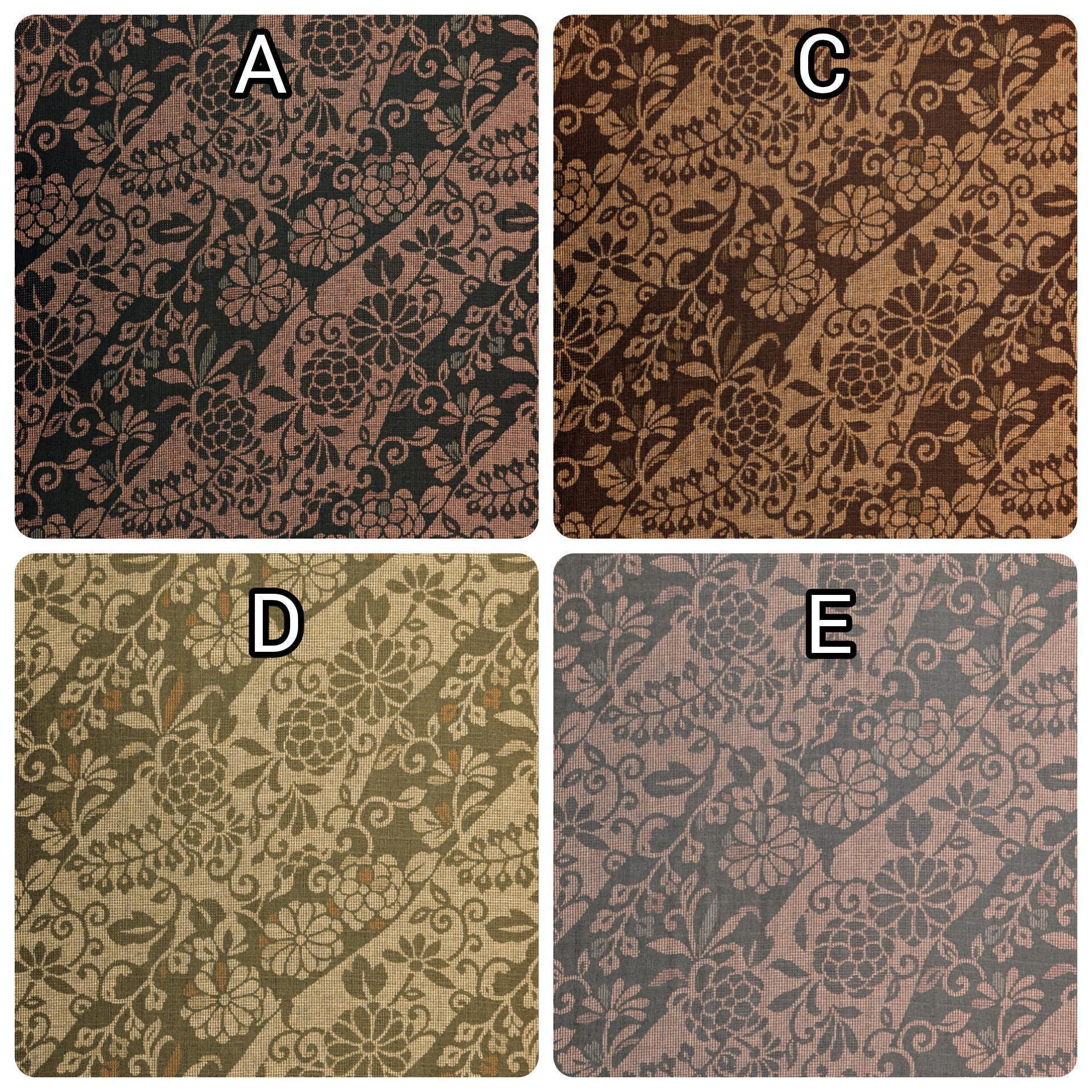 NEW Floral Silhouette Kobayashi dobby cotton fabric KTS-7020 C brown