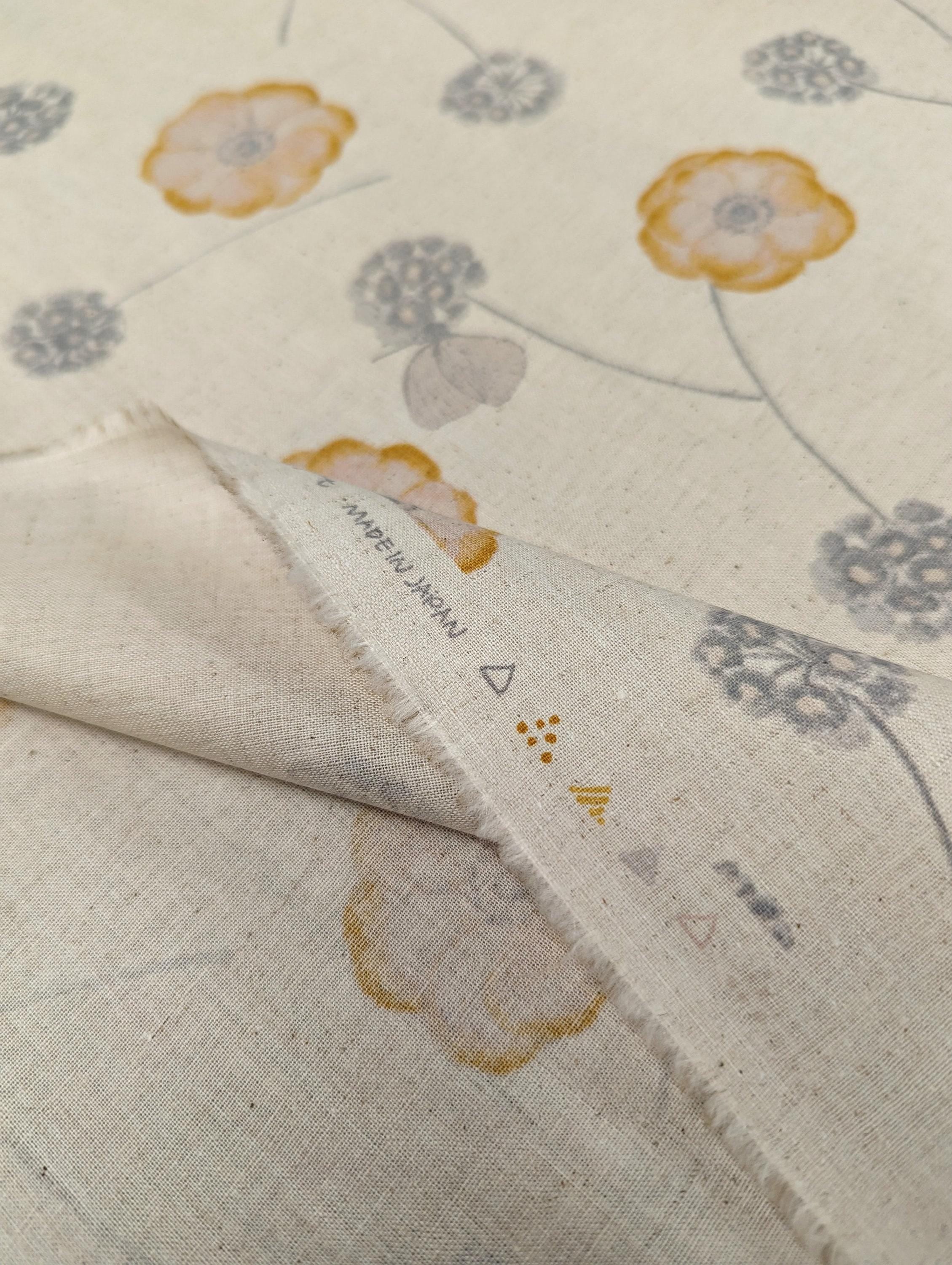 Koizumi - Poppies and Butterflies Cotton/Linen Blend - Beige