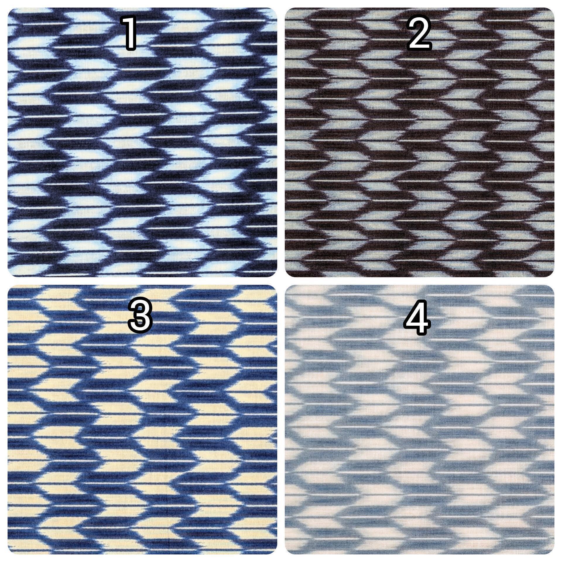 Sevenberry - Arrow Printed Shibori-Style Collection Cotton Fabric - Medium Blue and White