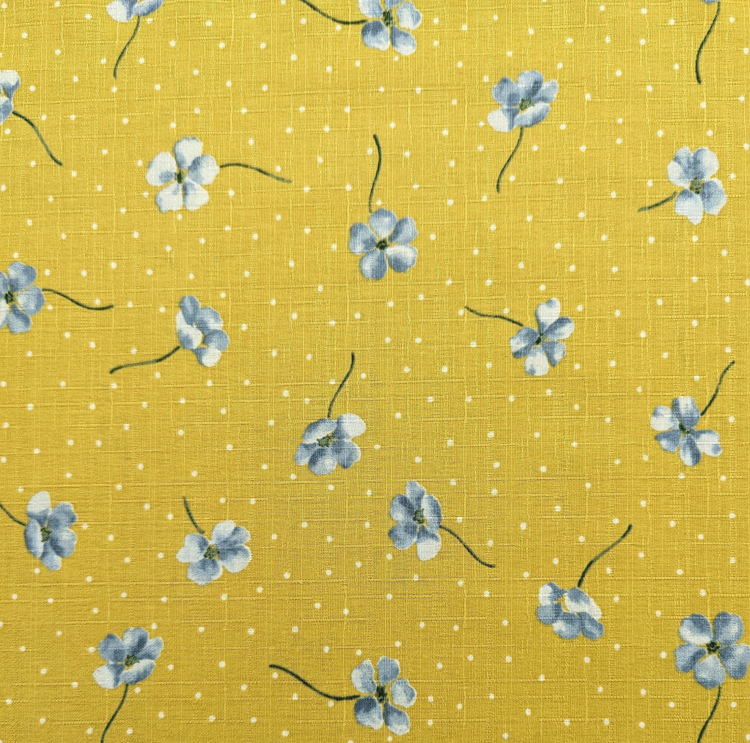 Koizumi - Polka Dotted Poppies Cotton Dobby - Yellow
