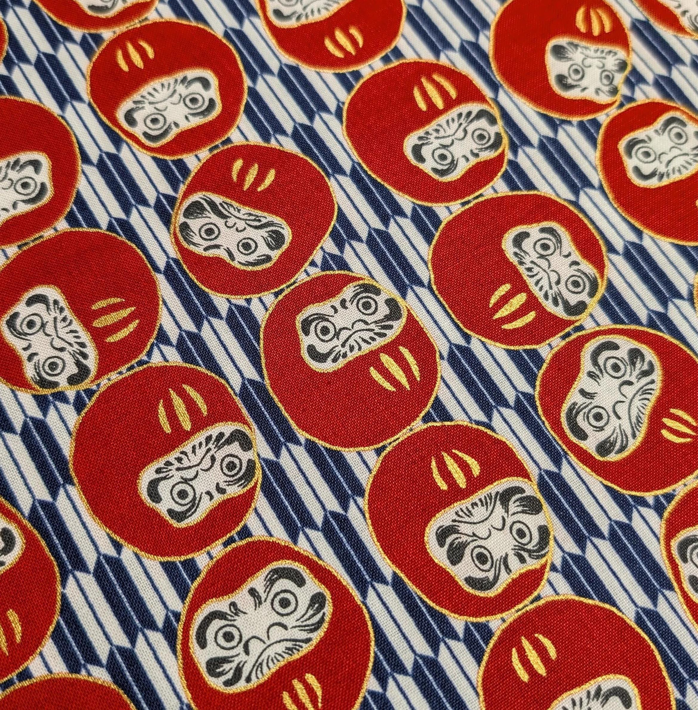Hokkoh - Yagasuri Daruma Cotton Fabric - Blue and White
