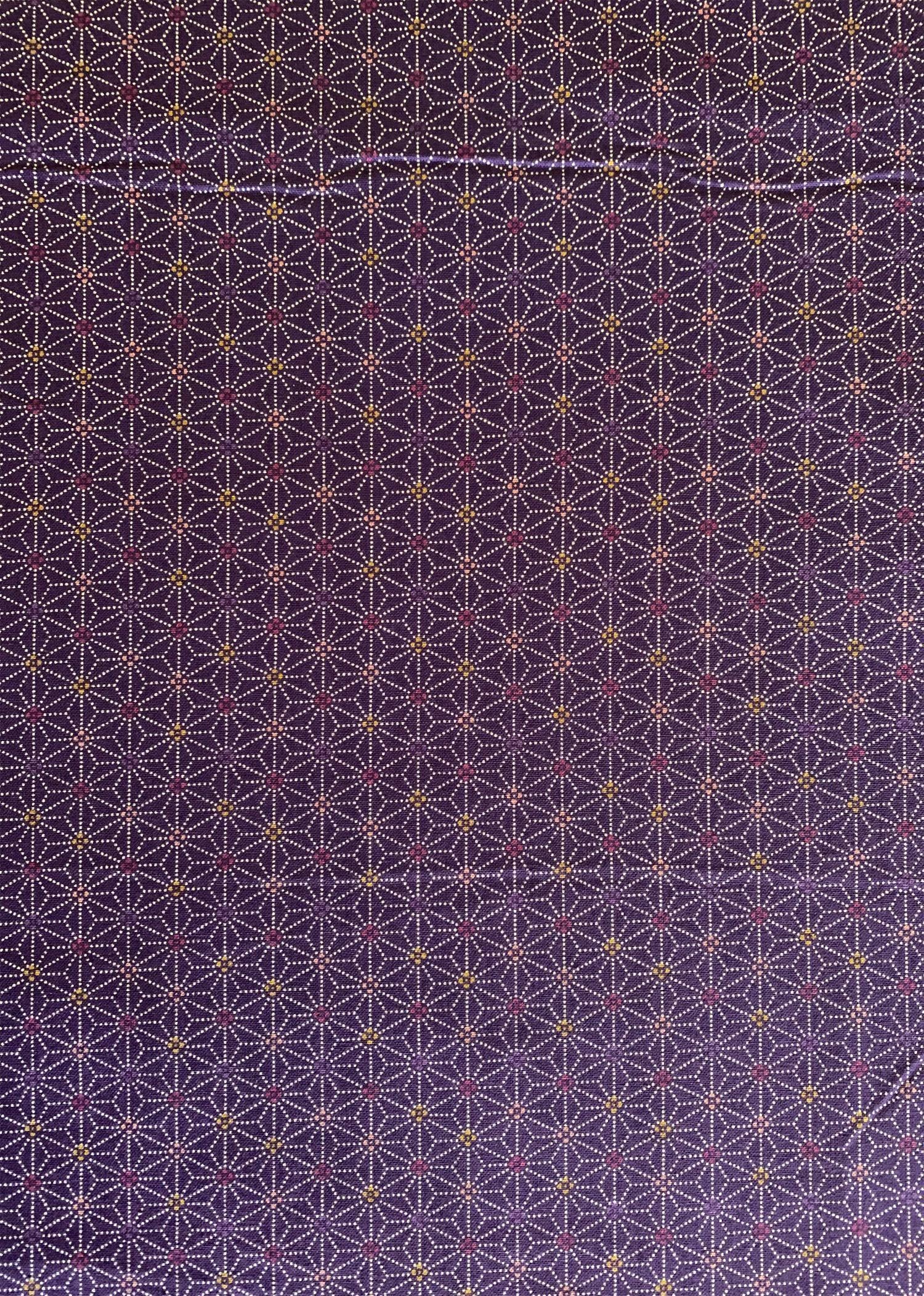 Sevenberry - Dotted Asanoha Stars Cotton Fabric - Purple