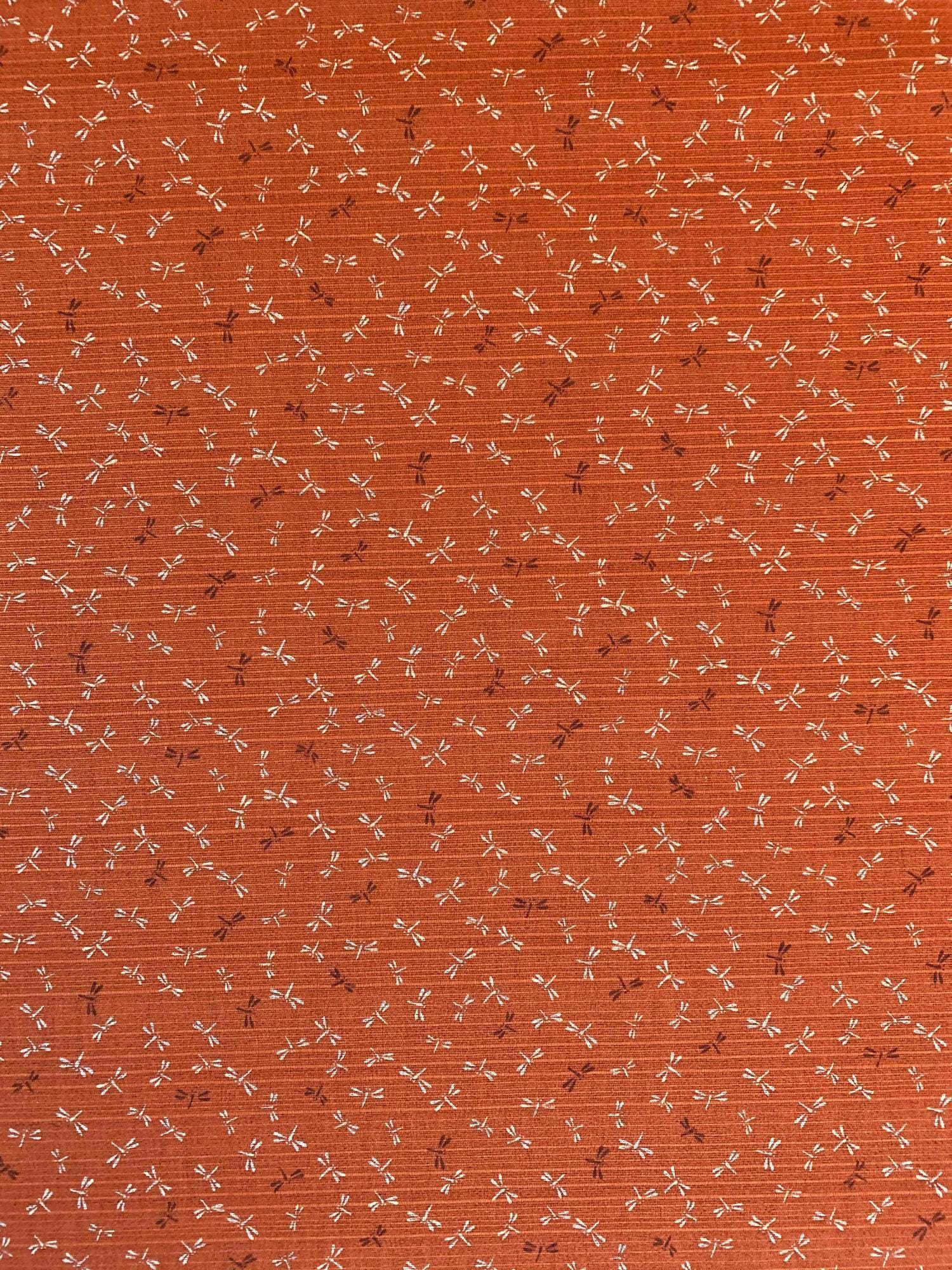 Sevenberry - Double Sided Dragonfly and Same-Komon Cotton Shantung - Orange Purple