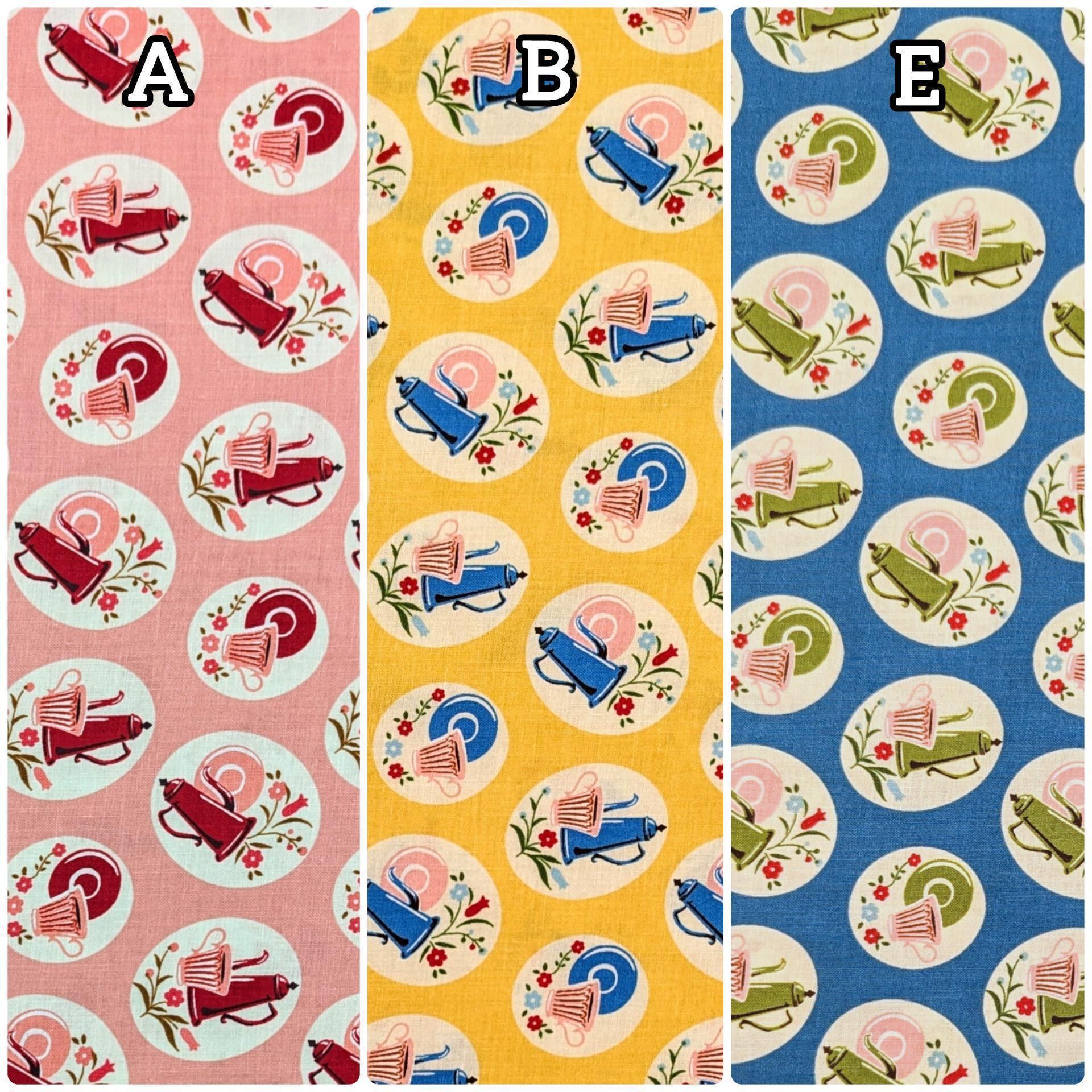 Kei - Tea Time and Flowers Cotton Fabric - Yellow