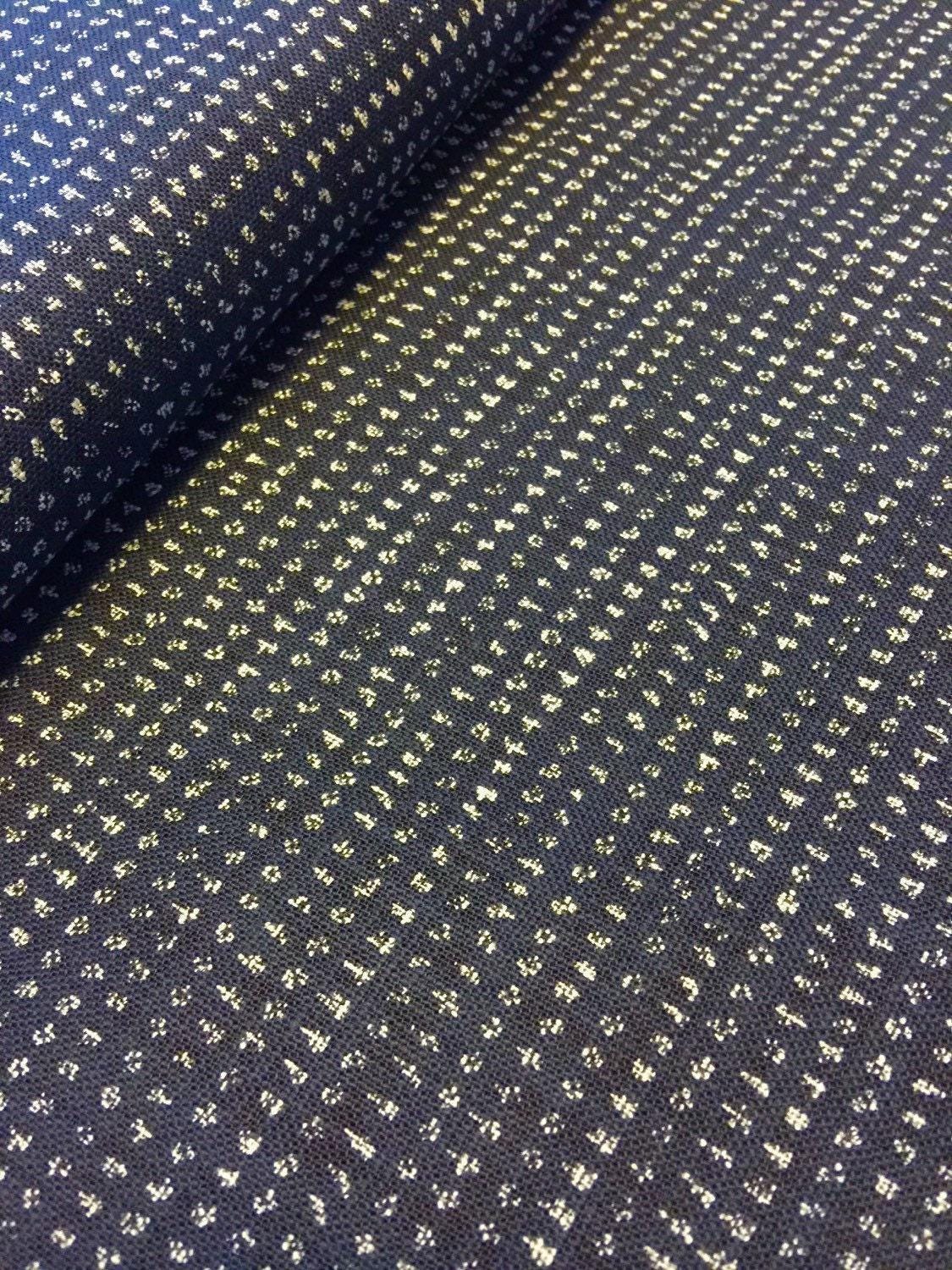Sevenberry - Rustic Tiny Dot "Kasuri" Style Cotton Fabric - Navy Indigo Blue